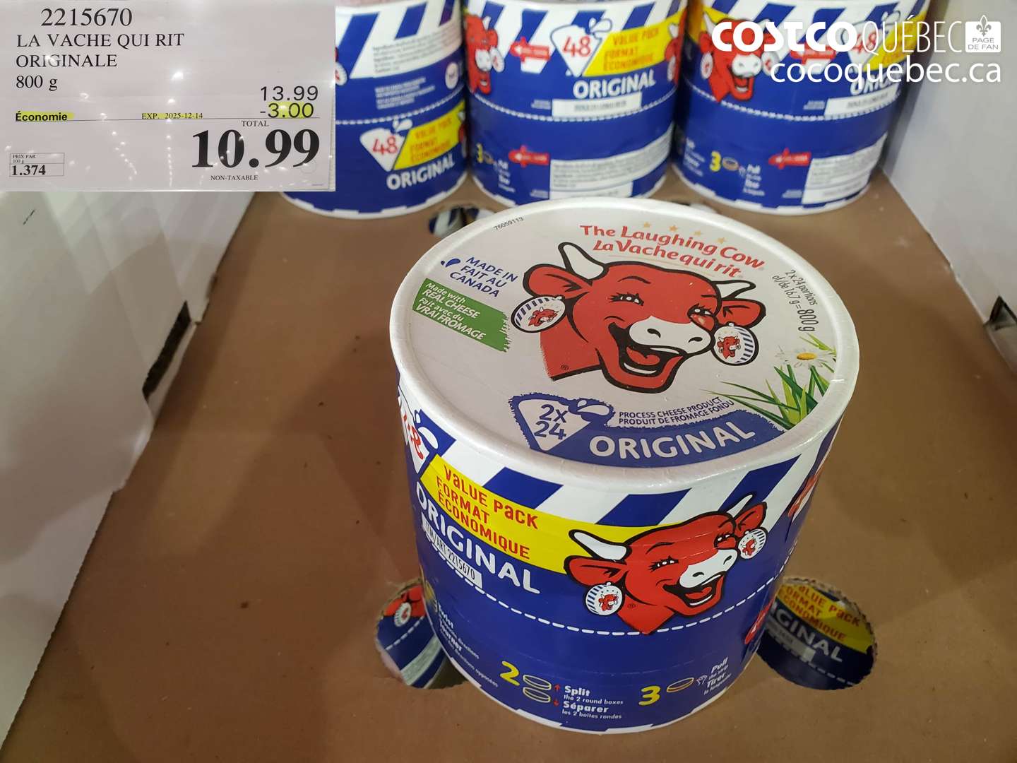 2215670 LA VACHE QUI RIT ORIGINALE 800 g (EXPIRES ON 2025-12-14) $10.99