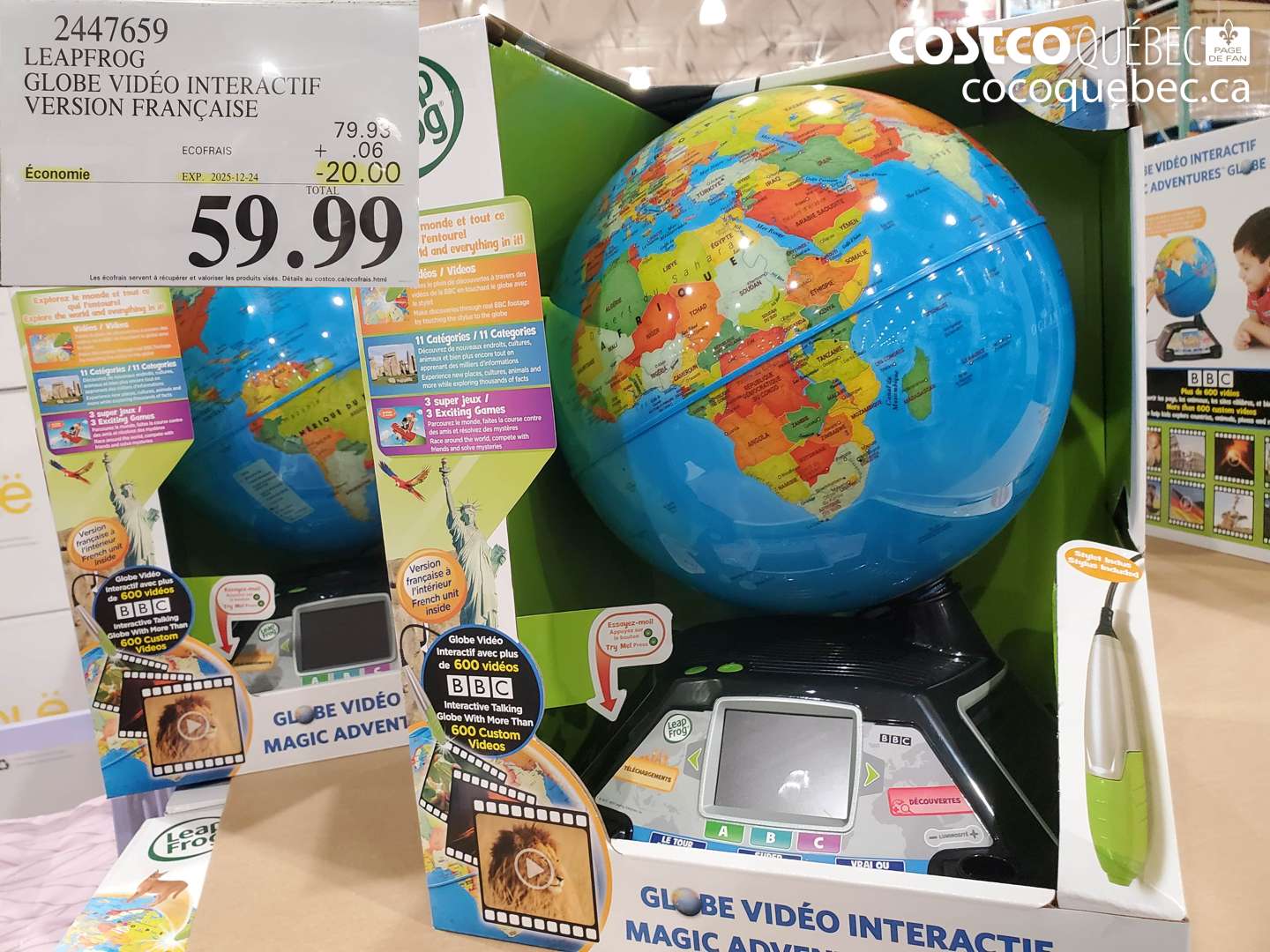 2447659 LEAPFROG GLOBE VIDÉO INTERACTIF VERSION FRANÇAISE ($20.00 INSTANT SAVINGS EXPIRES ON 2025-12-24) $59.99