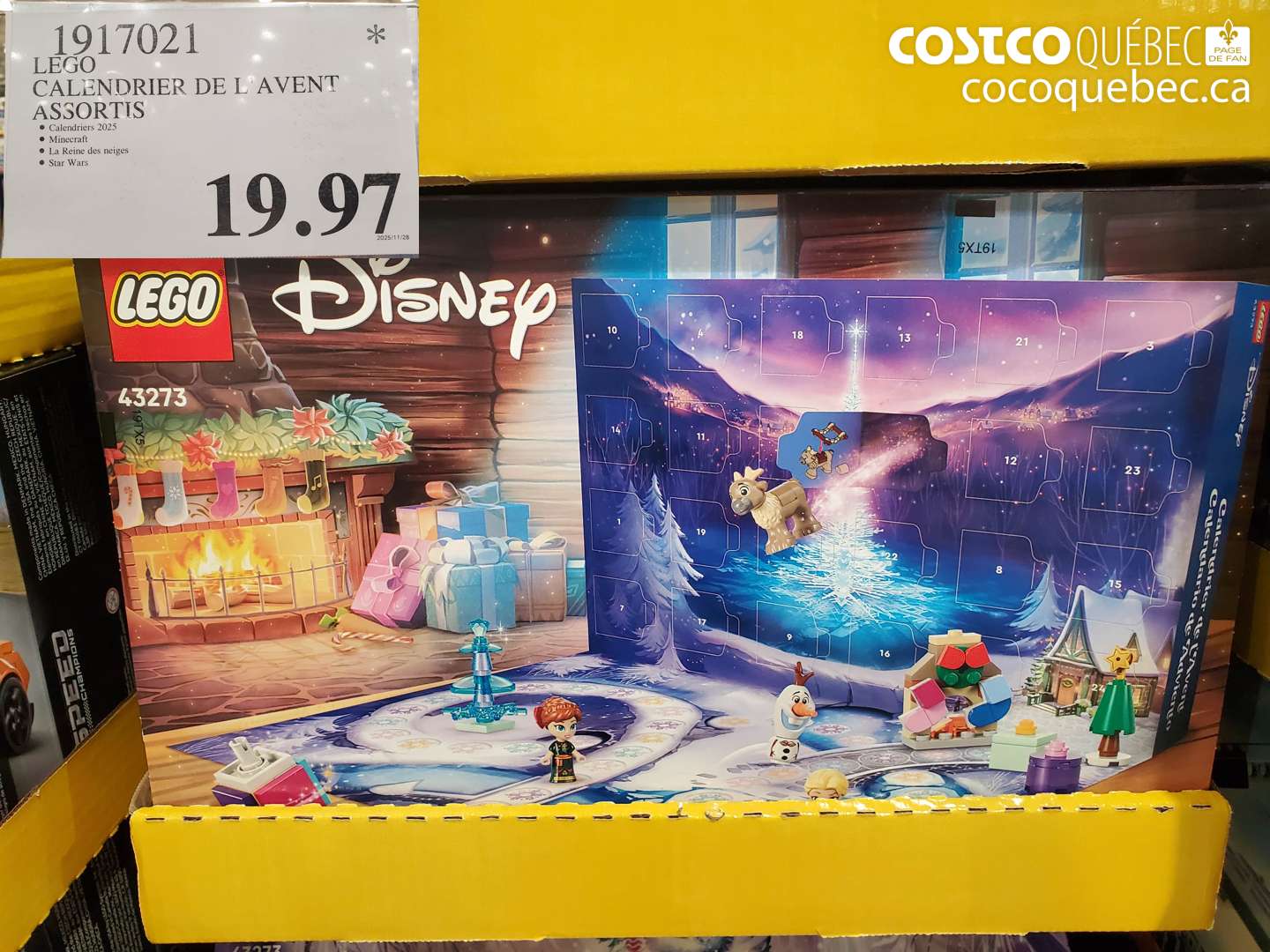 1917021 LEGO CALENDRIER DE L'AVENT ASSORTIS  $19.97