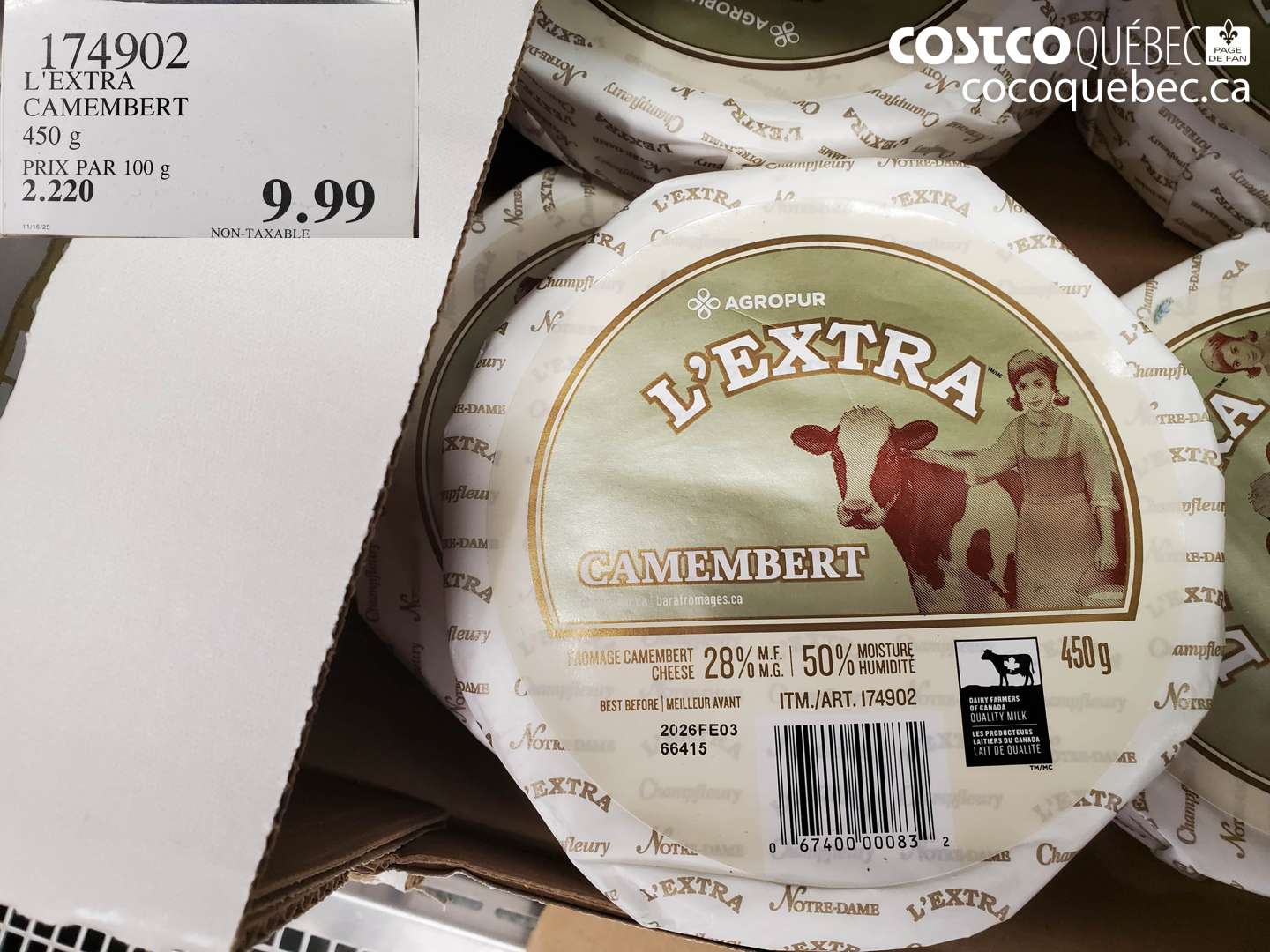 174902 L'EXTRA CAMEMBERT 450 g $9.99