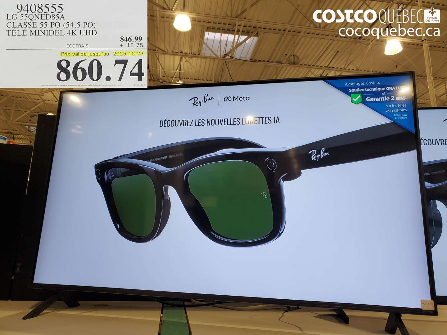 9408555 LG 55QNED85A CLASSE 55 PO (54,5 PO) TÉLÉ MINIDEL 4K UHD (EXPIRES ON 2025-12-23) $860.74