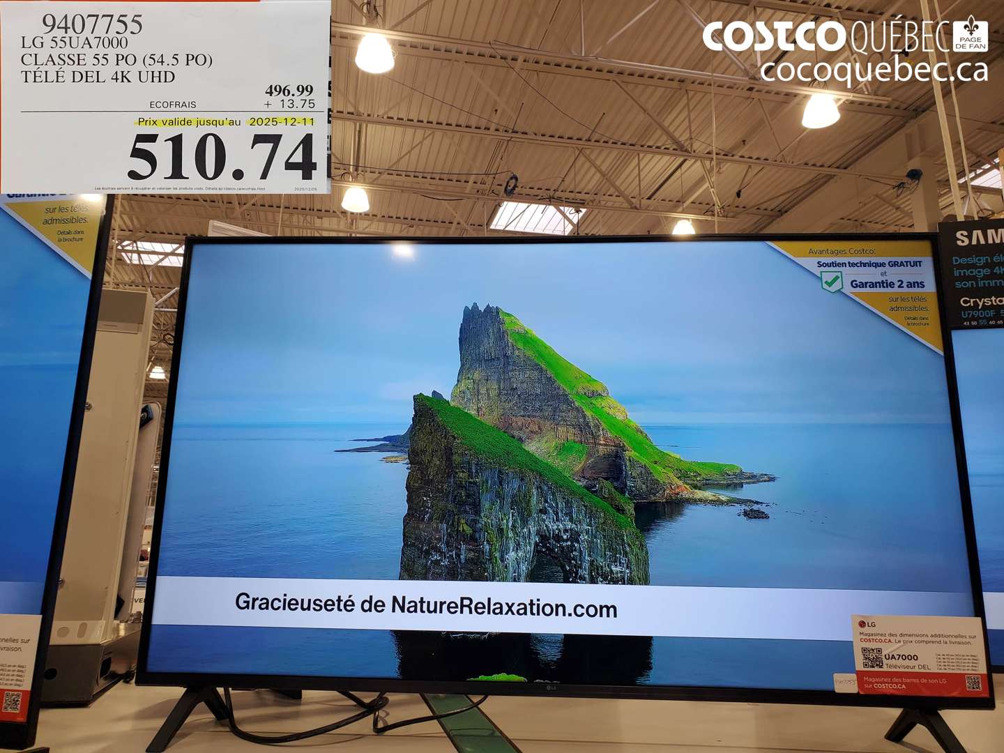 9407755 LG 55UA7000 (EXPIRES ON 2025-12-11) $510.74