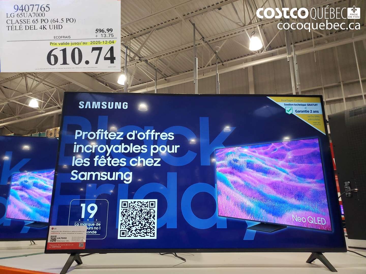 9407765 LG 65UA7000 CLASSE 65 PO (64.5 PO) TELE DEL 4K UHD (EXPIRES ON 2025-12-04) $610.74