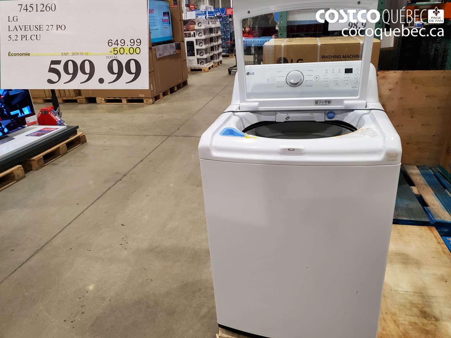 7451260 LG LAVEUSE 27, PO 5,2 PI.CU ($50.00 INSTANT SAVINGS EXPIRES ON 2026-01-11) $599.99