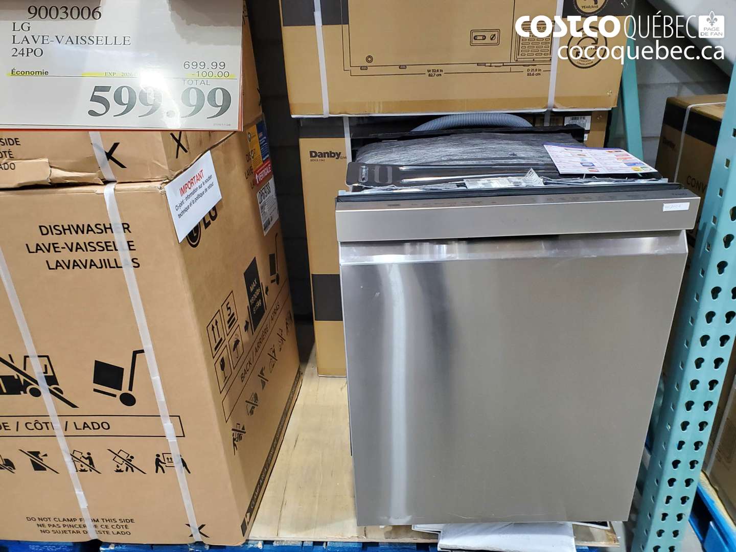 9003006 LG LAVE-VAISSELLE 24PO ($100.00 INSTANT SAVINGS EXPIRES ON 2026-01-07) $599.99