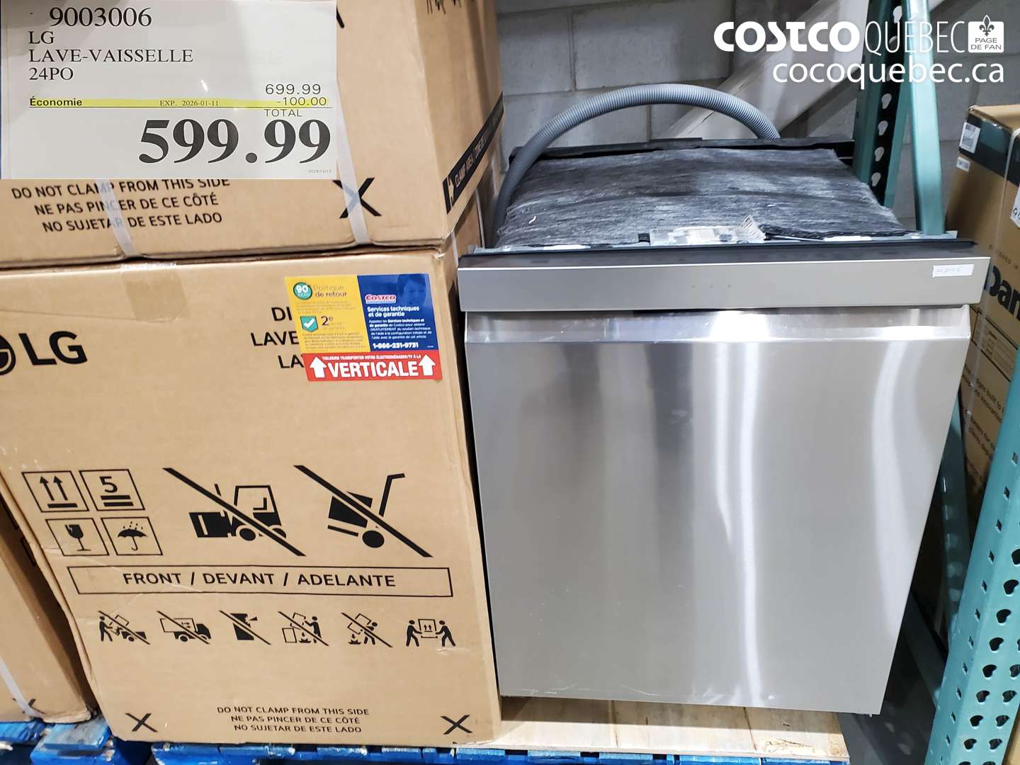 9003006 LG LAVE-VAISSELLE 24PO ($100.00 INSTANT SAVINGS EXPIRES ON 2026-01-11) $599.99