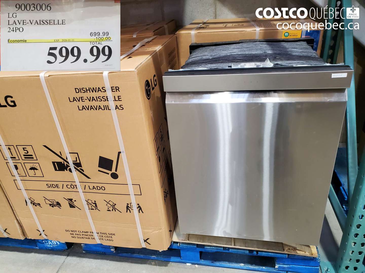 9003006 LG LAVE-VAISSELLE 24PO ($100.00 INSTANT SAVINGS EXPIRES ON 2026-01-11) $599.99