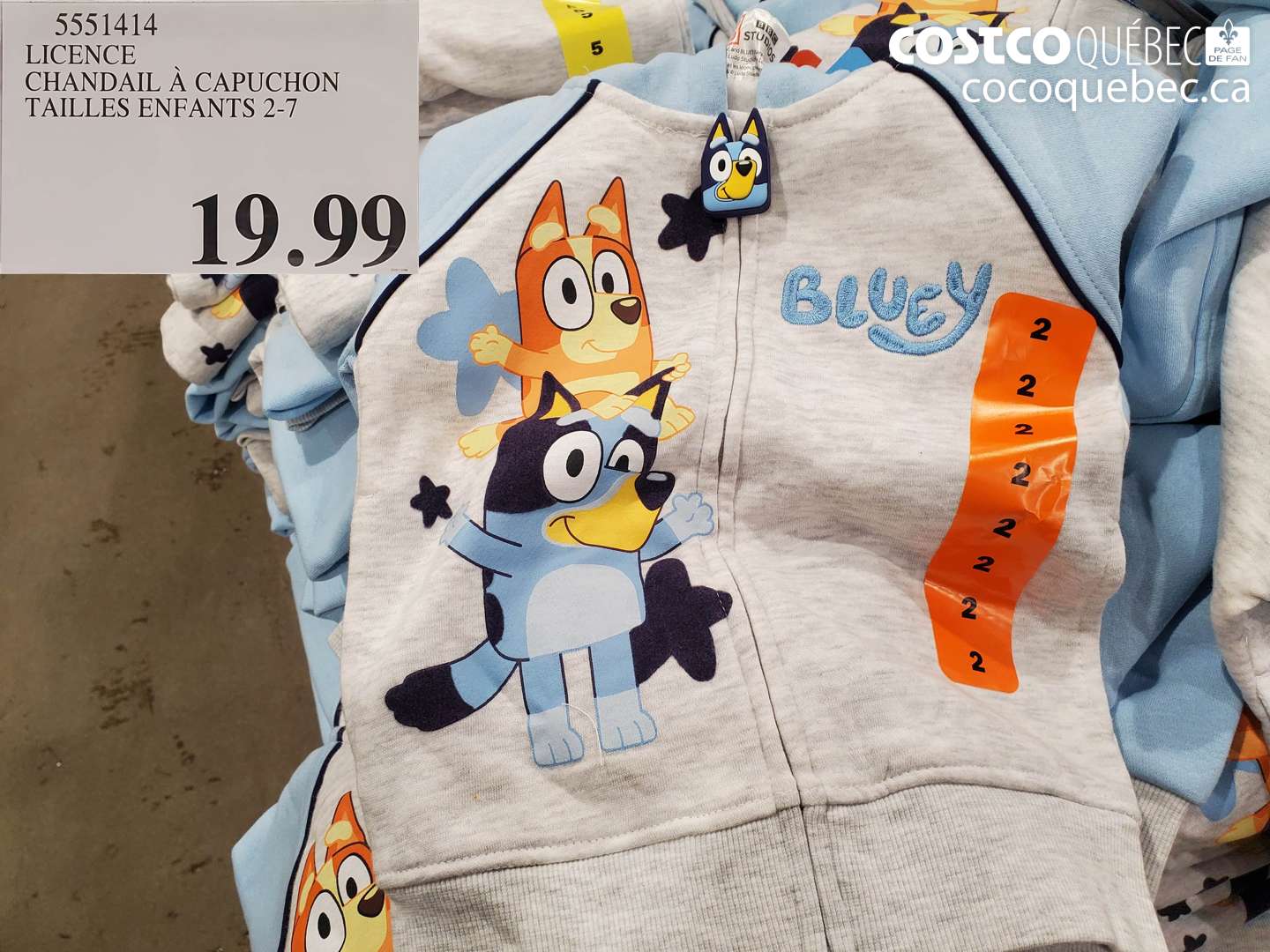 5551414 LICENCE CHANDAIL À CAPUCHON TAILLES ENFANTS 2-7 $19.99