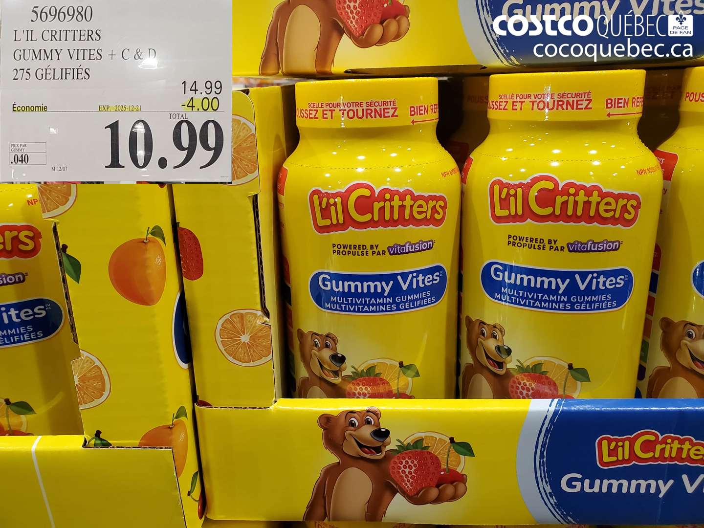 5696980 L'IL CRITTERS GUMMY VITES ($4.00 INSTANT SAVINGS EXPIRES ON 2025-12-21) $10.99