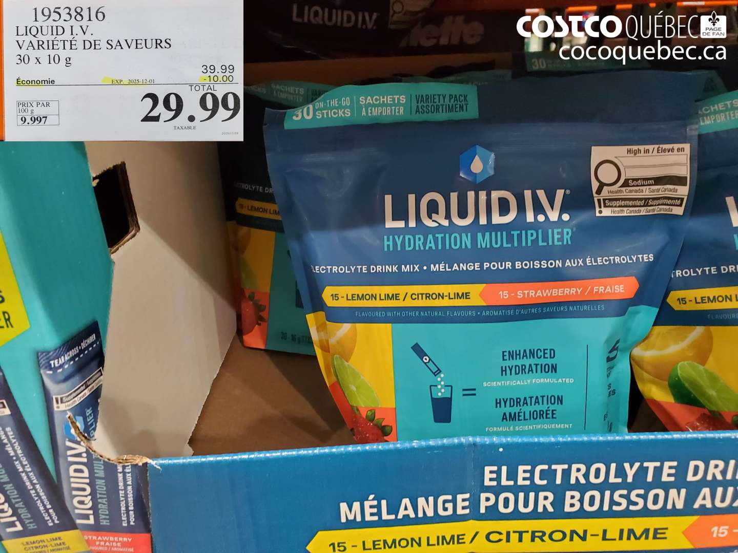 1953816 LIQUID L.V. VARIETE DE SAVEURS 30 x 10 g ($10.00 INSTANT SAVINGS EXPIRES ON 2025-12-01) $29.99