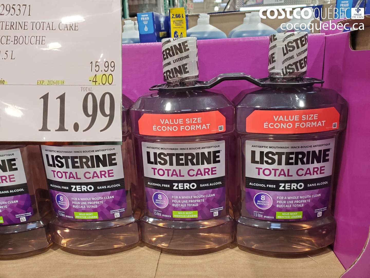 295371 LISTERINE TOTAL CARE RINCE-BOUCHE ($4.00 INSTANT SAVINGS EXPIRES ON 2026-01-18) $11.99