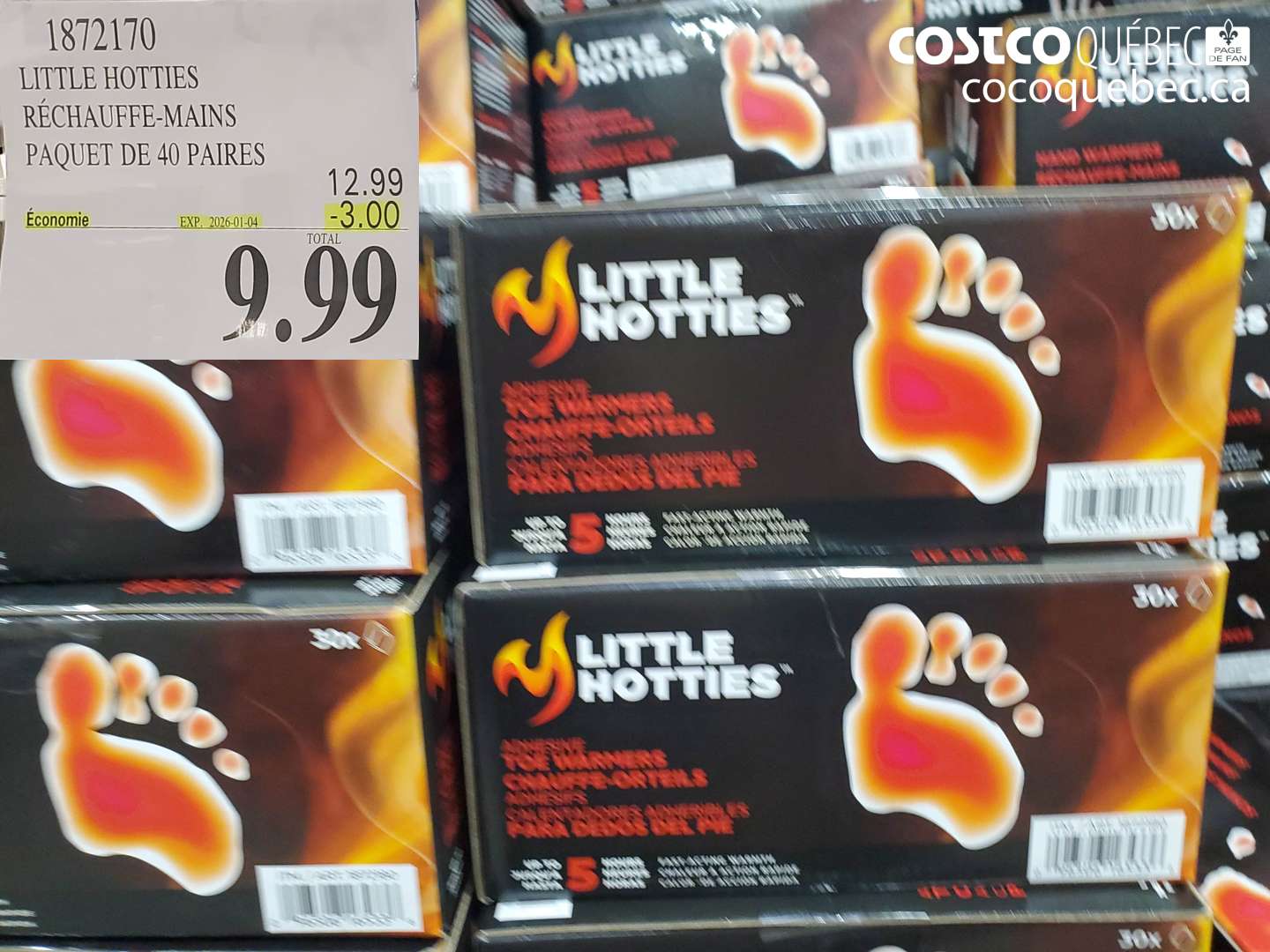 1872170 LITTLE HOTTIES RÉCHAUFFE-MAINS PAQUET DE 40 PAIRES ($3.00 INSTANT SAVINGS EXPIRES ON 2026-01-04) $9.99