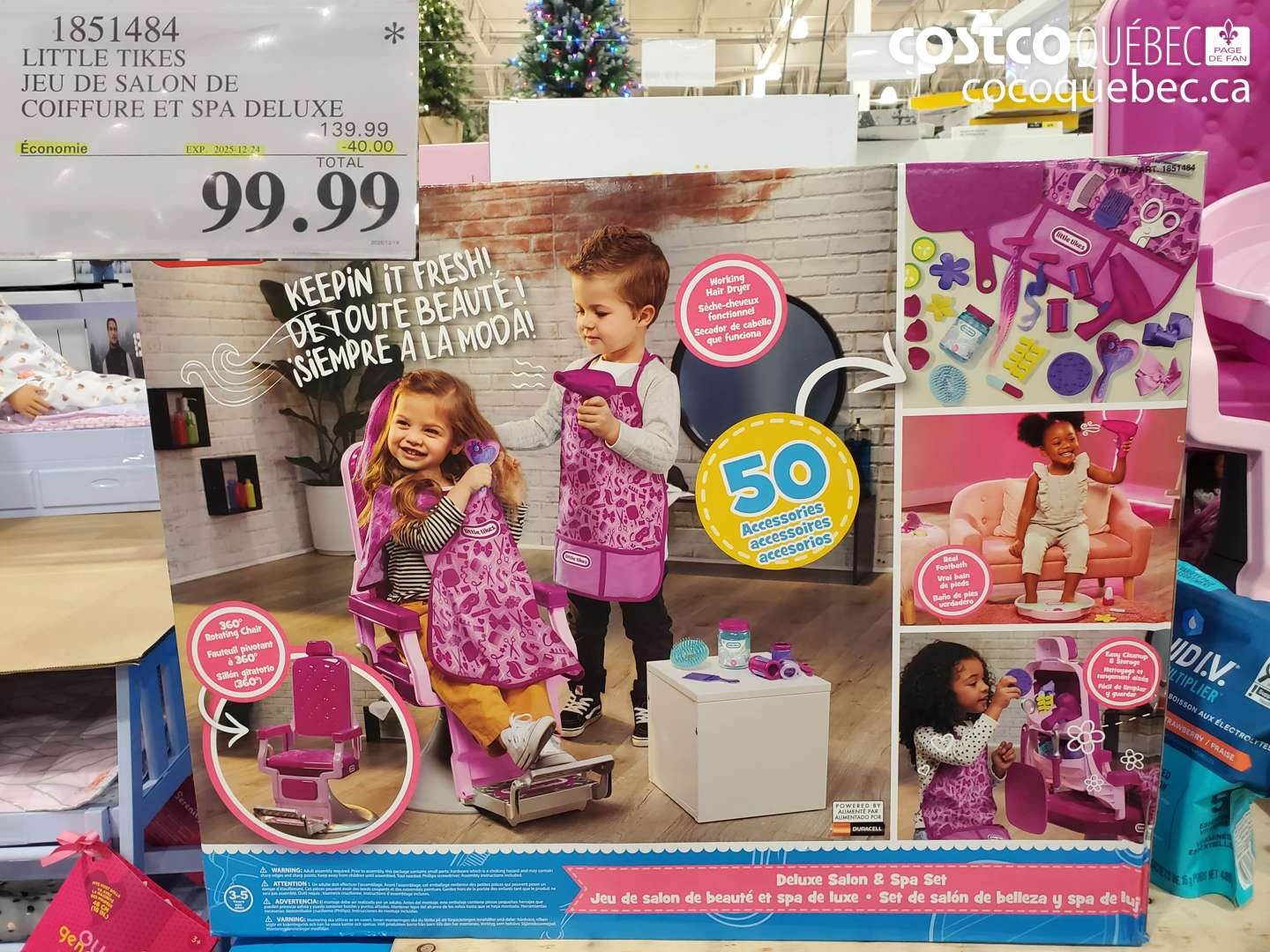 1851484 LITTLE TIKES JEU DE SALON DE COIFFURE ET SPA DELUXE ($40.00 INSTANT SAVINGS EXPIRES ON 2025-12-24) $99.99