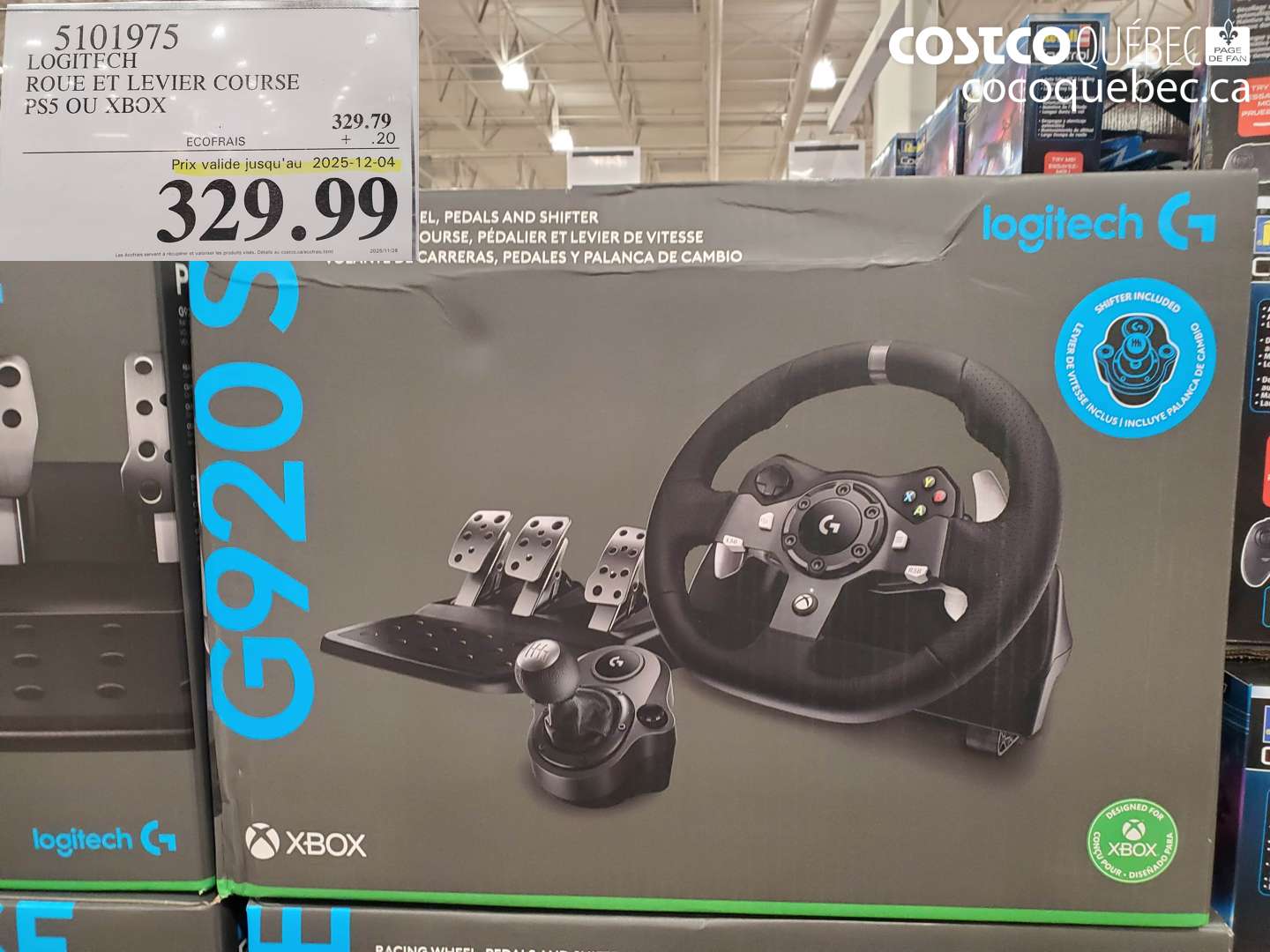 5101975 LOGITECH ROUE ET LEVIER COURSE PS5 OU XBOX (EXPIRES ON 2025-12-04) $329.99