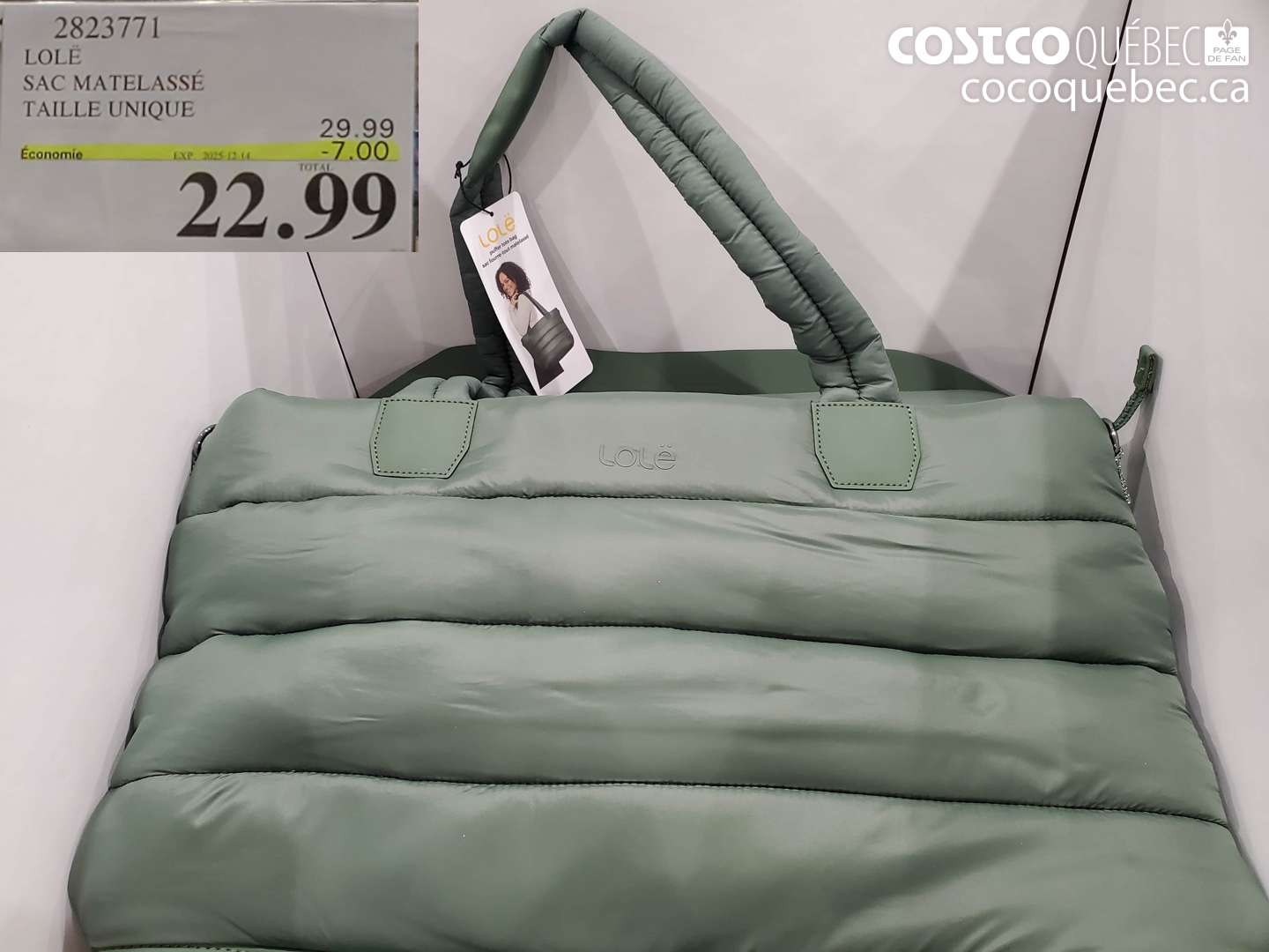 2823771 LOLÉ SAC MATELASSÉ TAILLE UNIQUE (EXPIRES ON 2025-12-14) $22.99