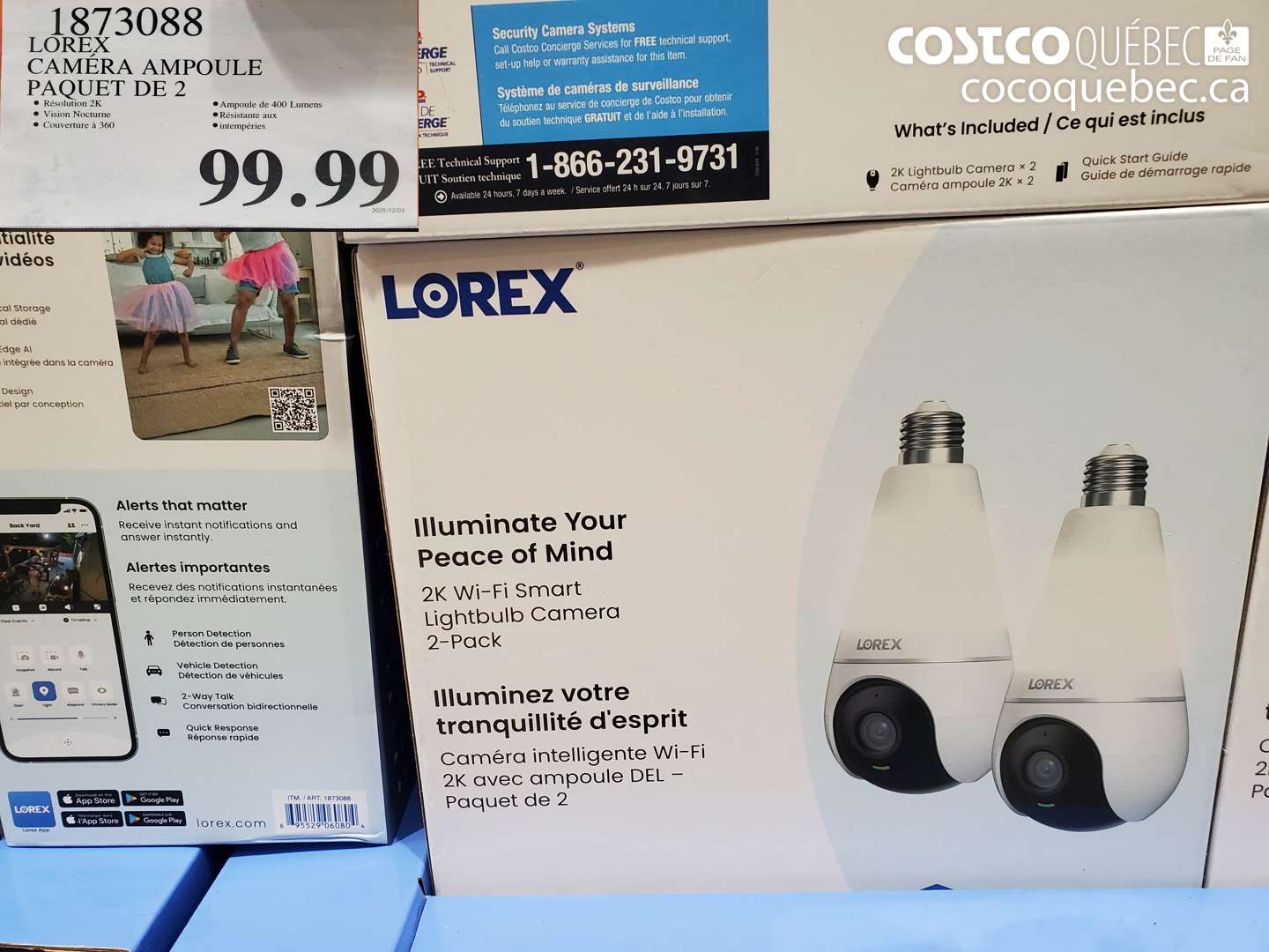 1873088 LOREX CAMÉRA AMPOULE PAQUET DE 2 $99.99