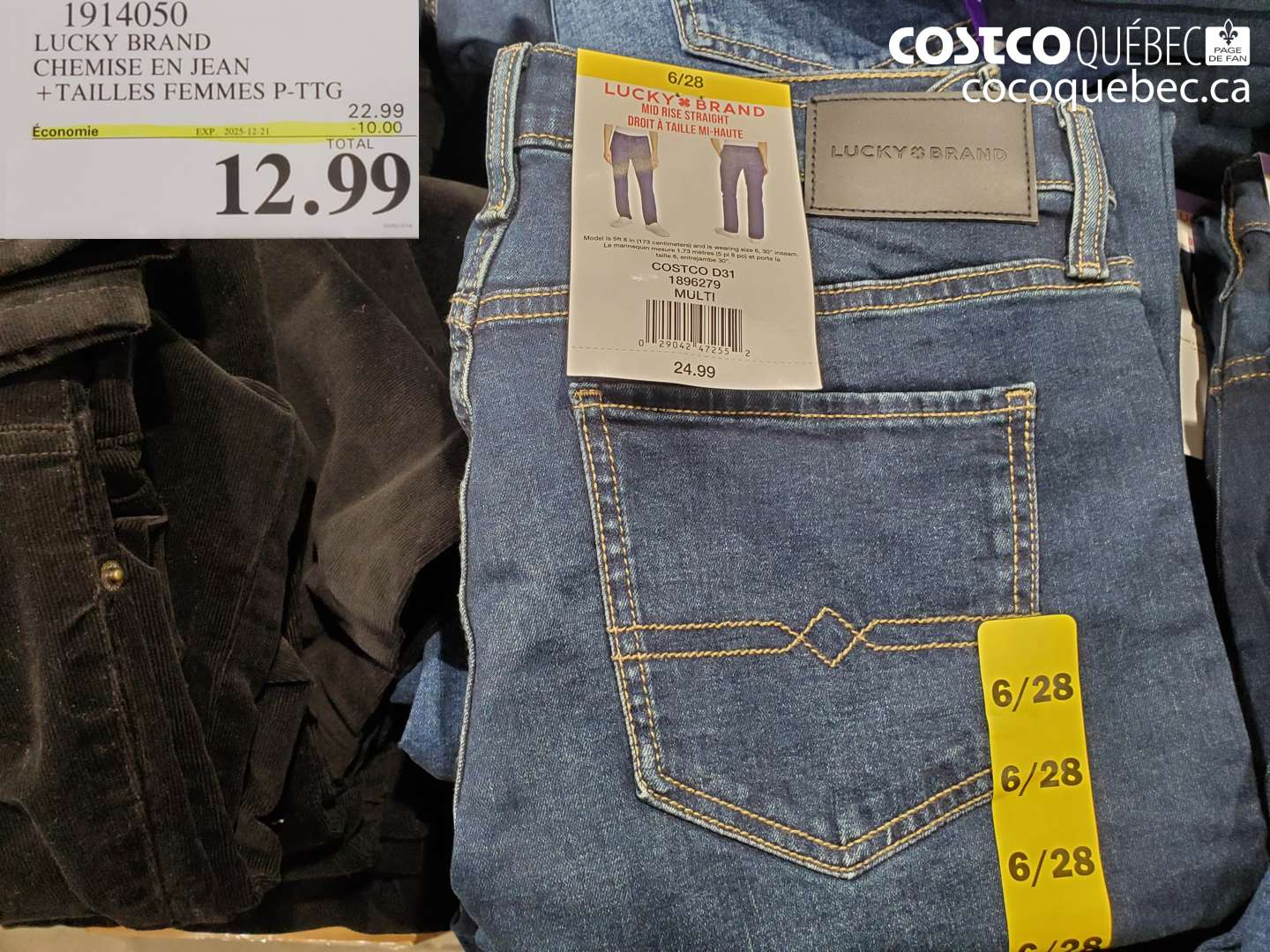 1914050 LUCKY BRAND CHEMISE EN JEAN + TAILLES FEMMES P-TTG ($10.00 INSTANT SAVINGS EXPIRES ON 2025-12-21) $12.99