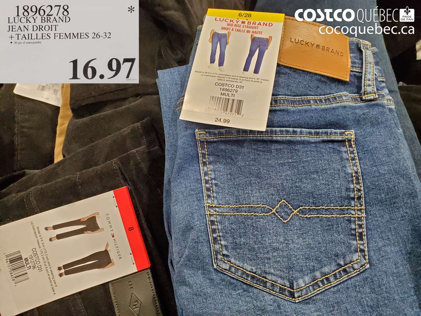 1896278 LUCKY BRAND JEAN DROIT + TAILLES FEMMES 26-32 • 30 po d'entrejambe $16.97