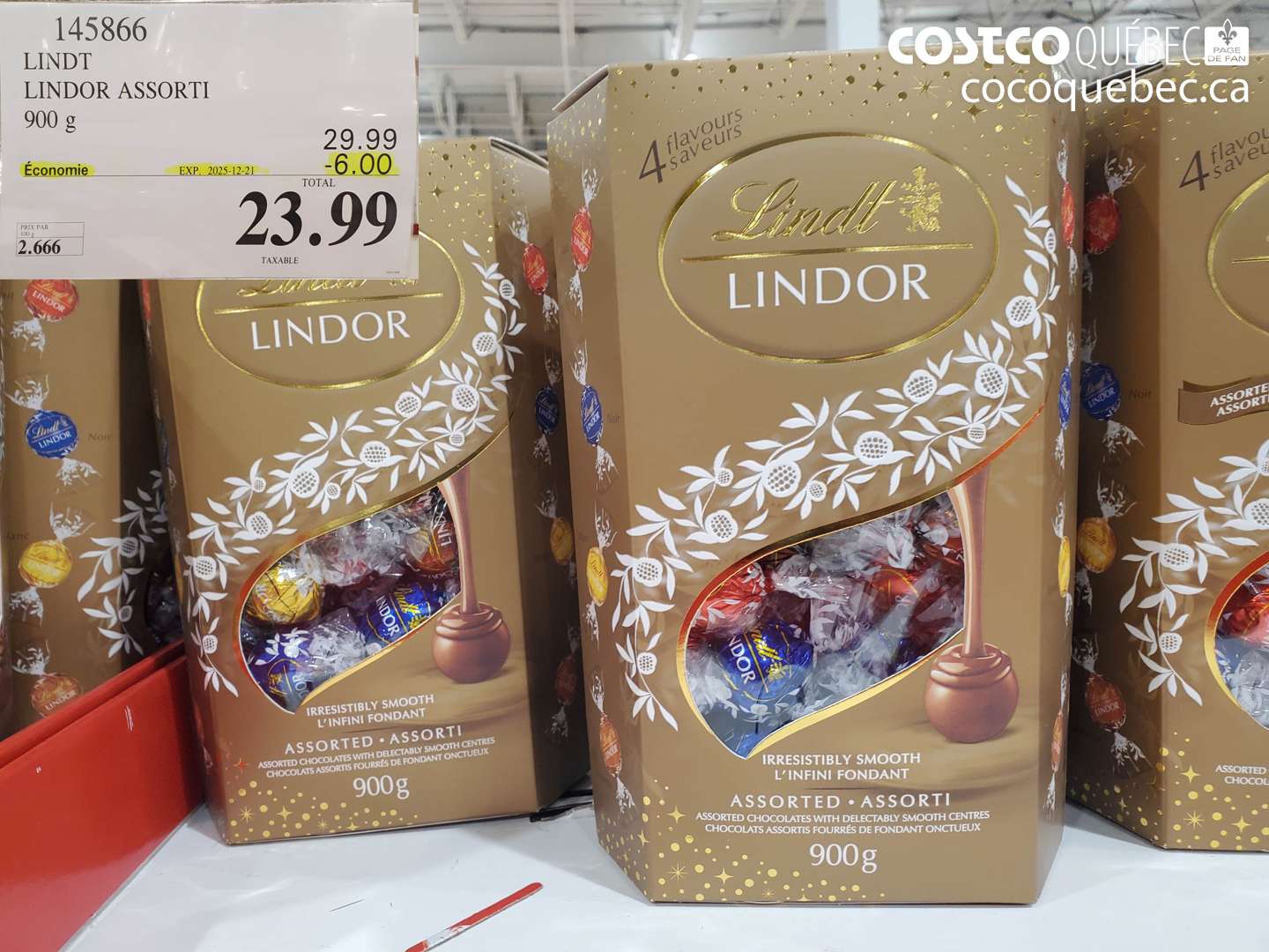 145866 Lindt Lindor Assorti 900 g (EXPIRES ON 2025-12-21) $23.99