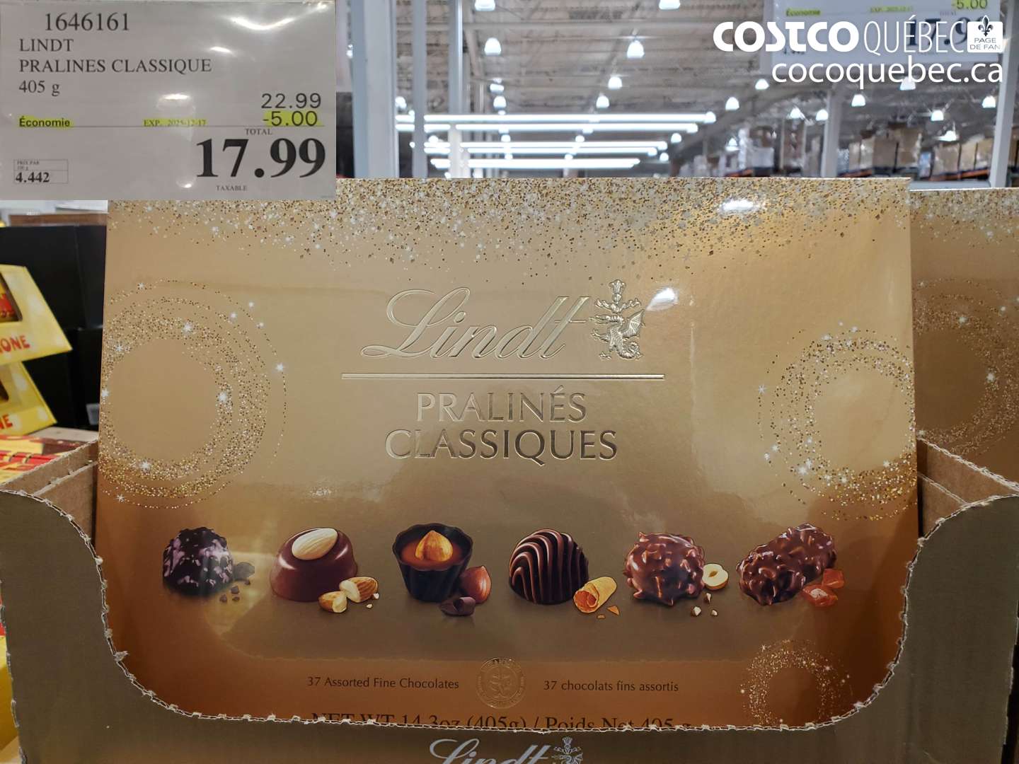 1646161 Lindt Pralines Classique 405 g ($5.00 INSTANT SAVINGS EXPIRES ON 2025-12-17) $17.99