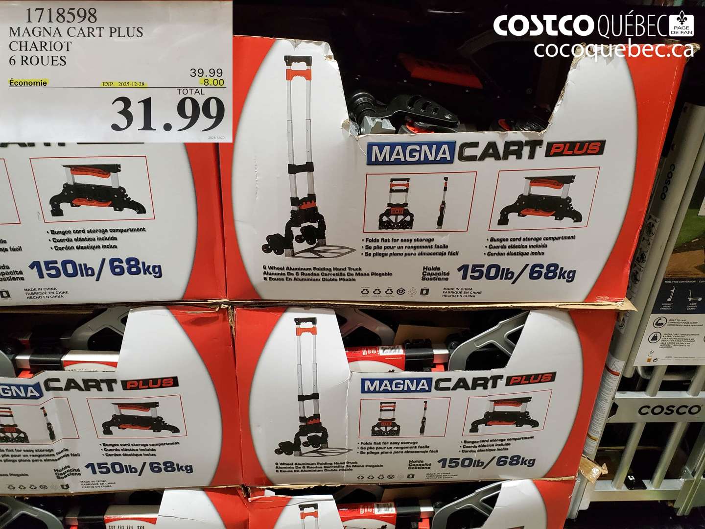 1718598 MAGNA CART PLUS CHARIOT 6 ROUES ($8.00 INSTANT SAVINGS EXPIRES ON 2025-12-28) $31.99