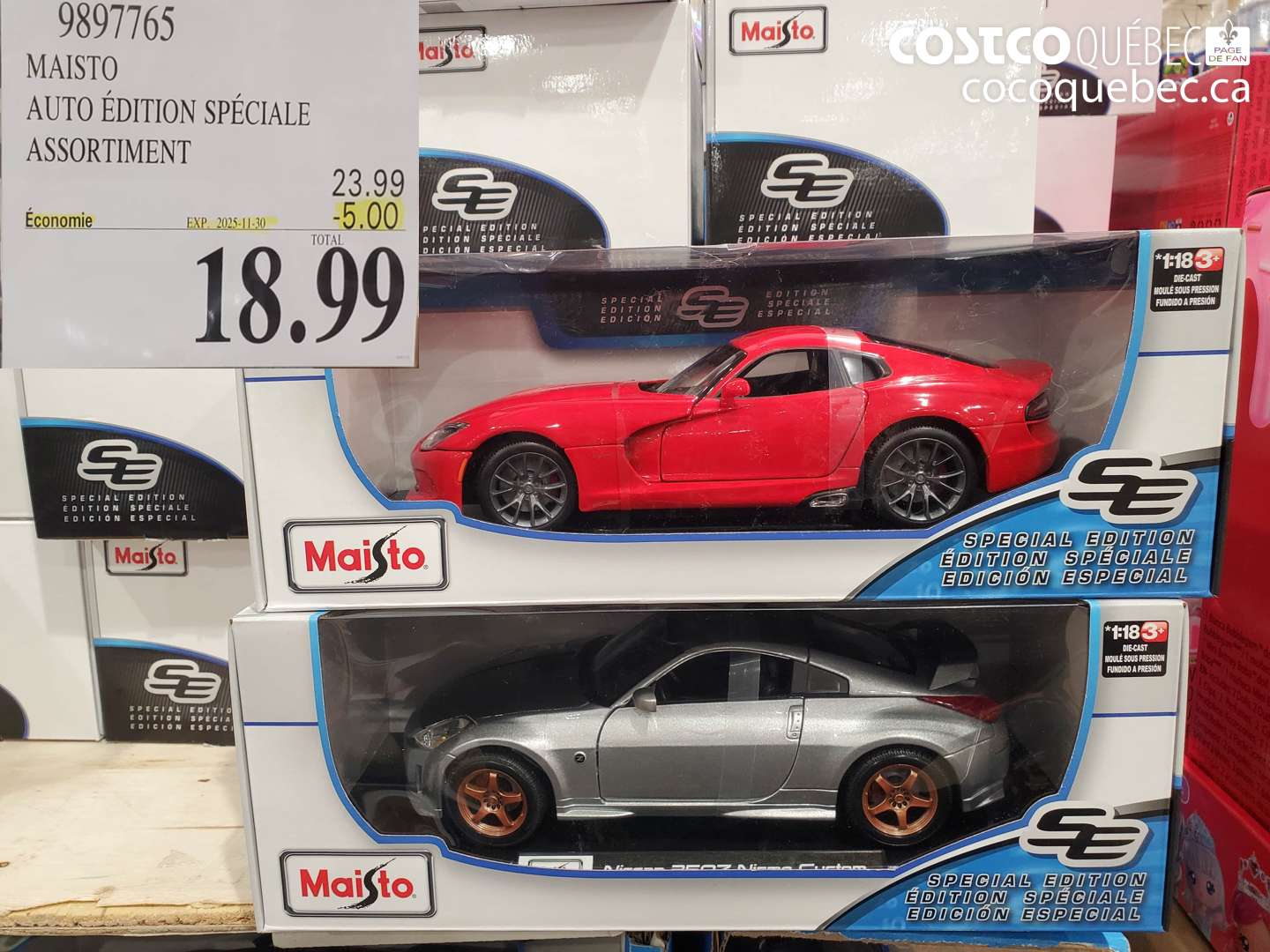 9897765 MAISTO AUTO EDITION SPECIALE ECHELLE 1:18 ($5.00 INSTANT SAVINGS EXPIRES ON 2025-11-30) $18.99