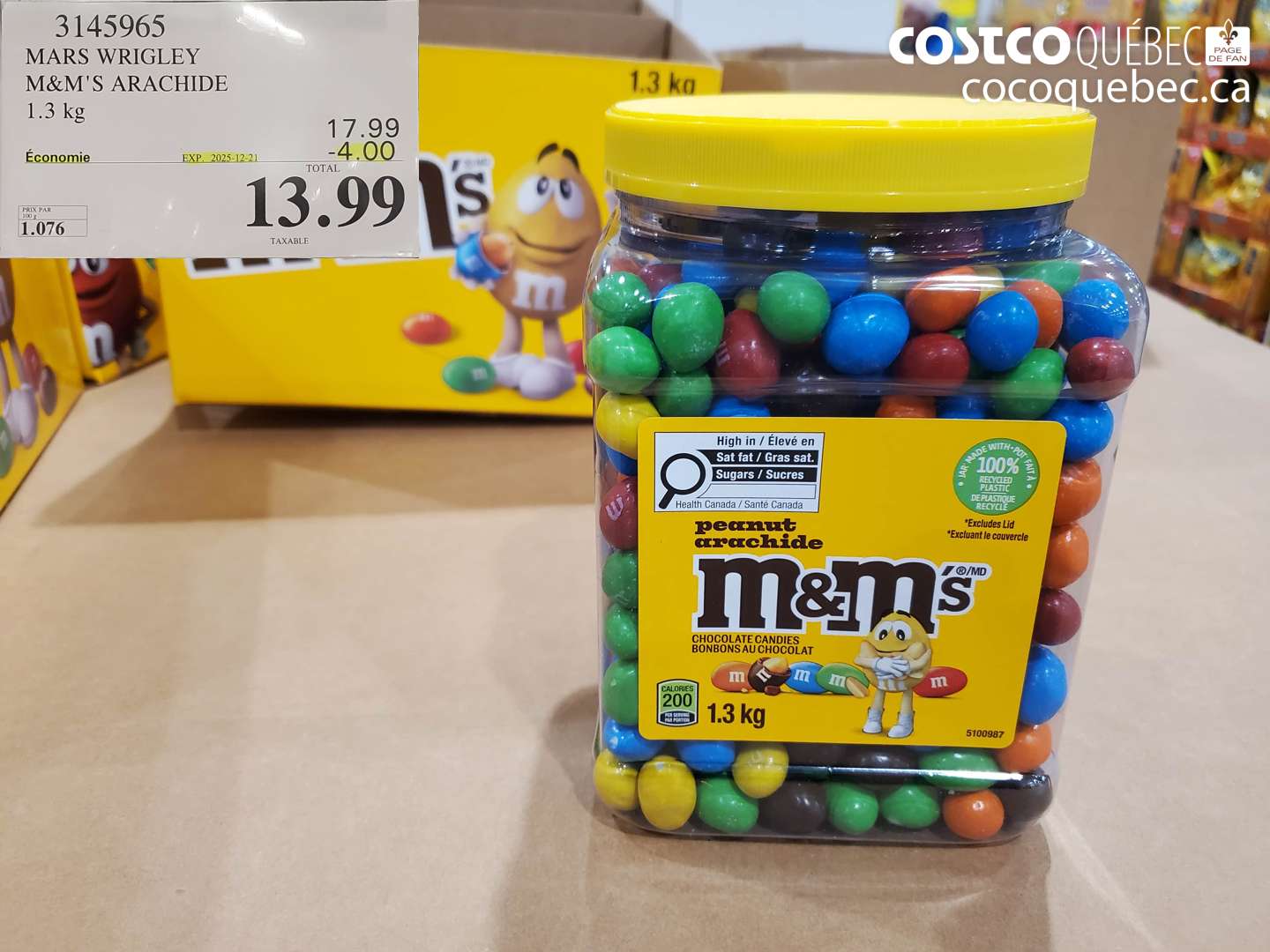 3145965 MARS WRIGLEY M&M'S ARACHIDE 1.3 kg (EXPIRES ON 2025-12-21) $13.99