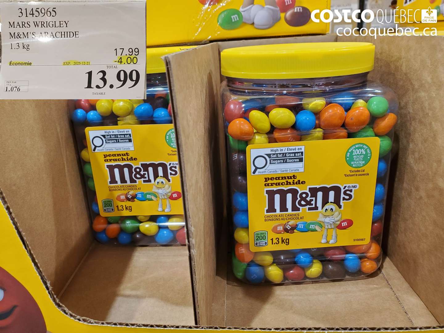 3145965 MARS WRIGLEY M&M'S ARACHIDE 1.3 kg ($4.00 INSTANT SAVINGS EXPIRES ON 2025-12-21) $13.99