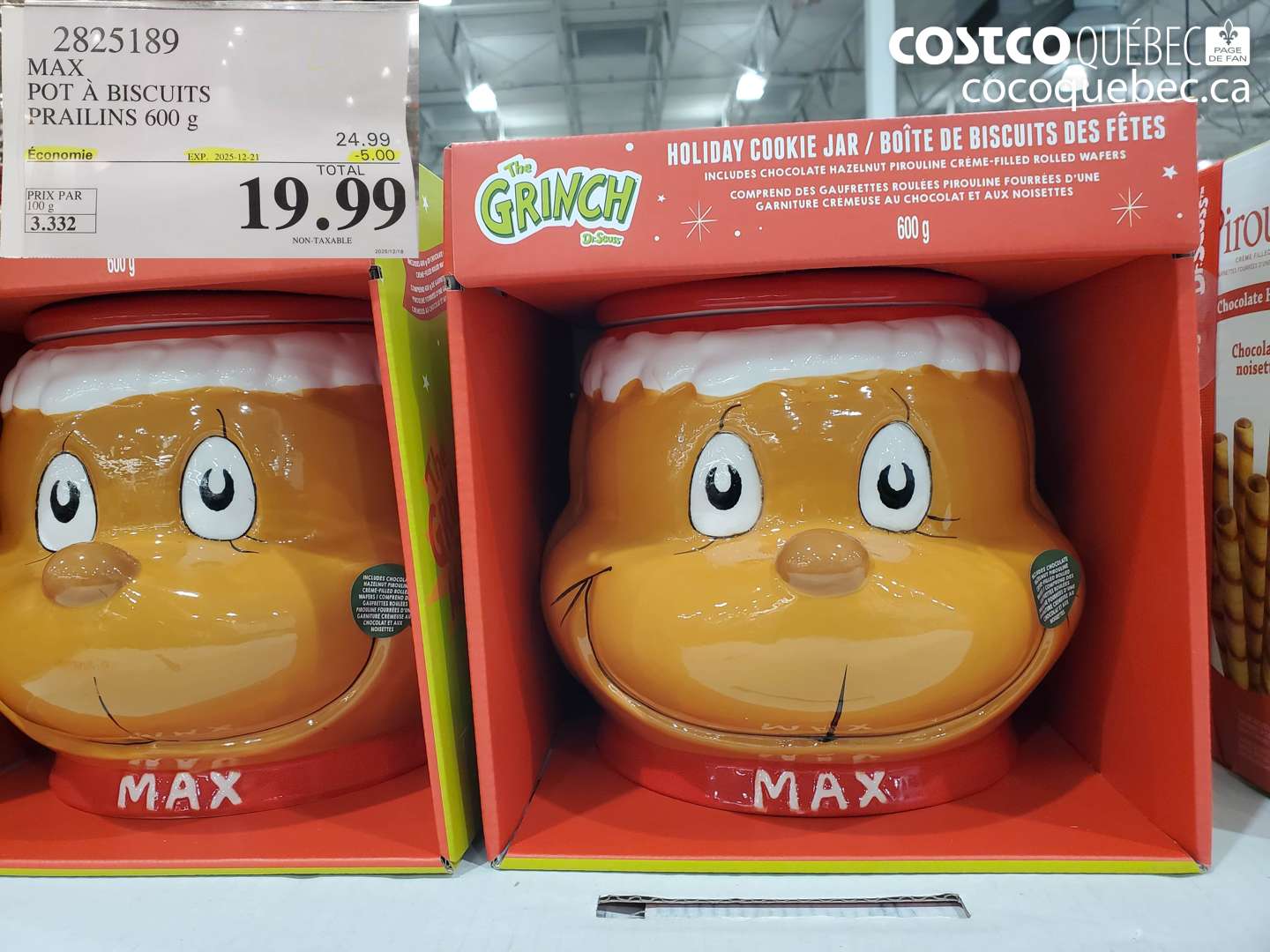 2825189 MAX POT À BISCUITS PRAILINS 600 g ($5.00 INSTANT SAVINGS EXPIRES ON 2025-12-21) $19.99