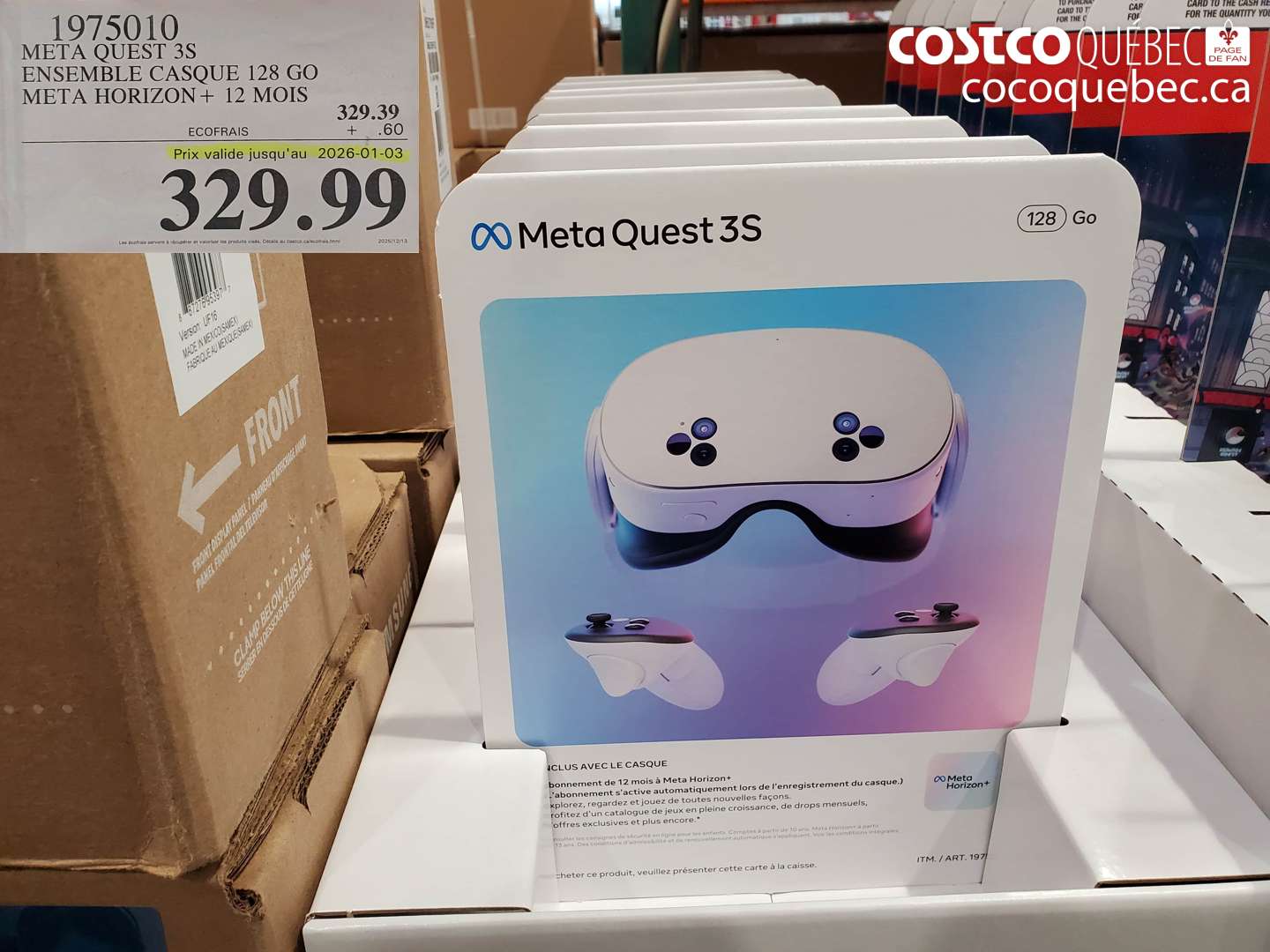 1975010 META QUEST 3S ENSEMBLE CASQUE 128 GO META HORIZON + 12 MOIS (EXPIRES ON 2026-01-03) $329.99