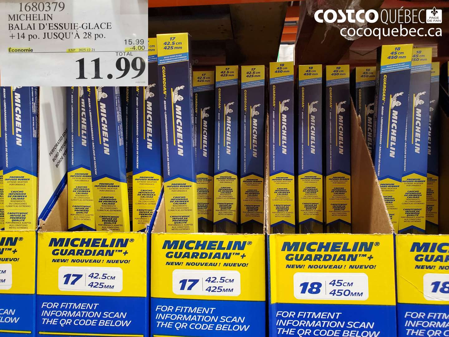 1680379 MICHELIN BALAI D'ESSUIE-GLACE +14 po. JUSQU'À 28 po. ($4.00 INSTANT SAVINGS EXPIRES ON 2025-12-21) $11.99