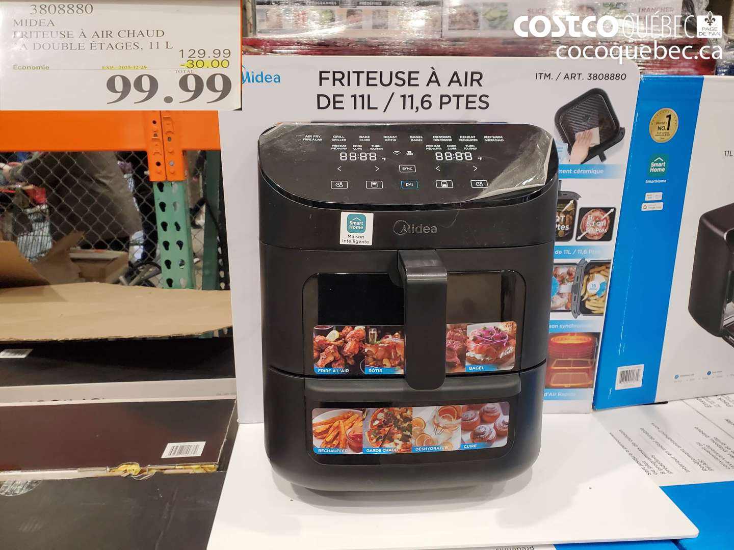 3808880 MIDEA FRITEUSE À AIR CHAUD À DOUBLE ÉTAGES, 11 L ($30.00 INSTANT SAVINGS EXPIRES ON 2025-12-29) $99.99