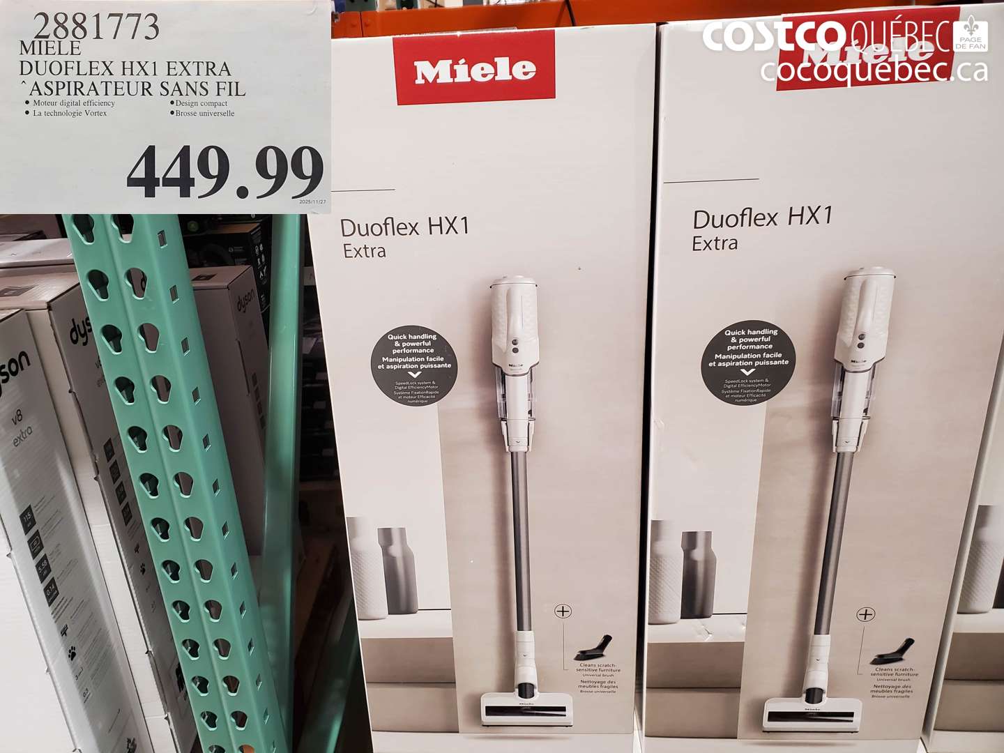 2881773 MIELE DUOFLEX HXI EXTRA ASPIRATEUR SANS FIL $449.99