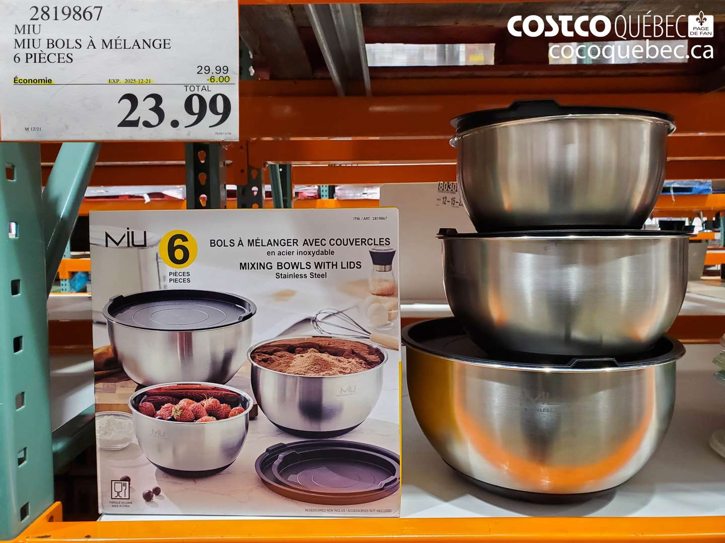 2819867 MIU BOLS À MÉLANGÉ 6 PIÈCES ($6.00 INSTANT SAVINGS EXPIRES ON 2025-12-21) $23.99
