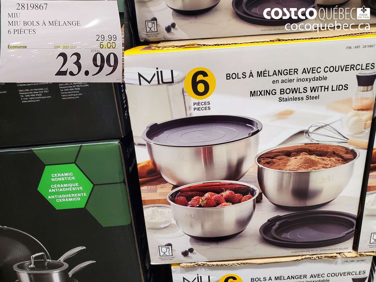 2819867 MIU MIU BOLS A MELANGE 6 PIECES  ($6.00 INSTANT SAVINGS EXPIRES ON 2025-12-21) $23.99