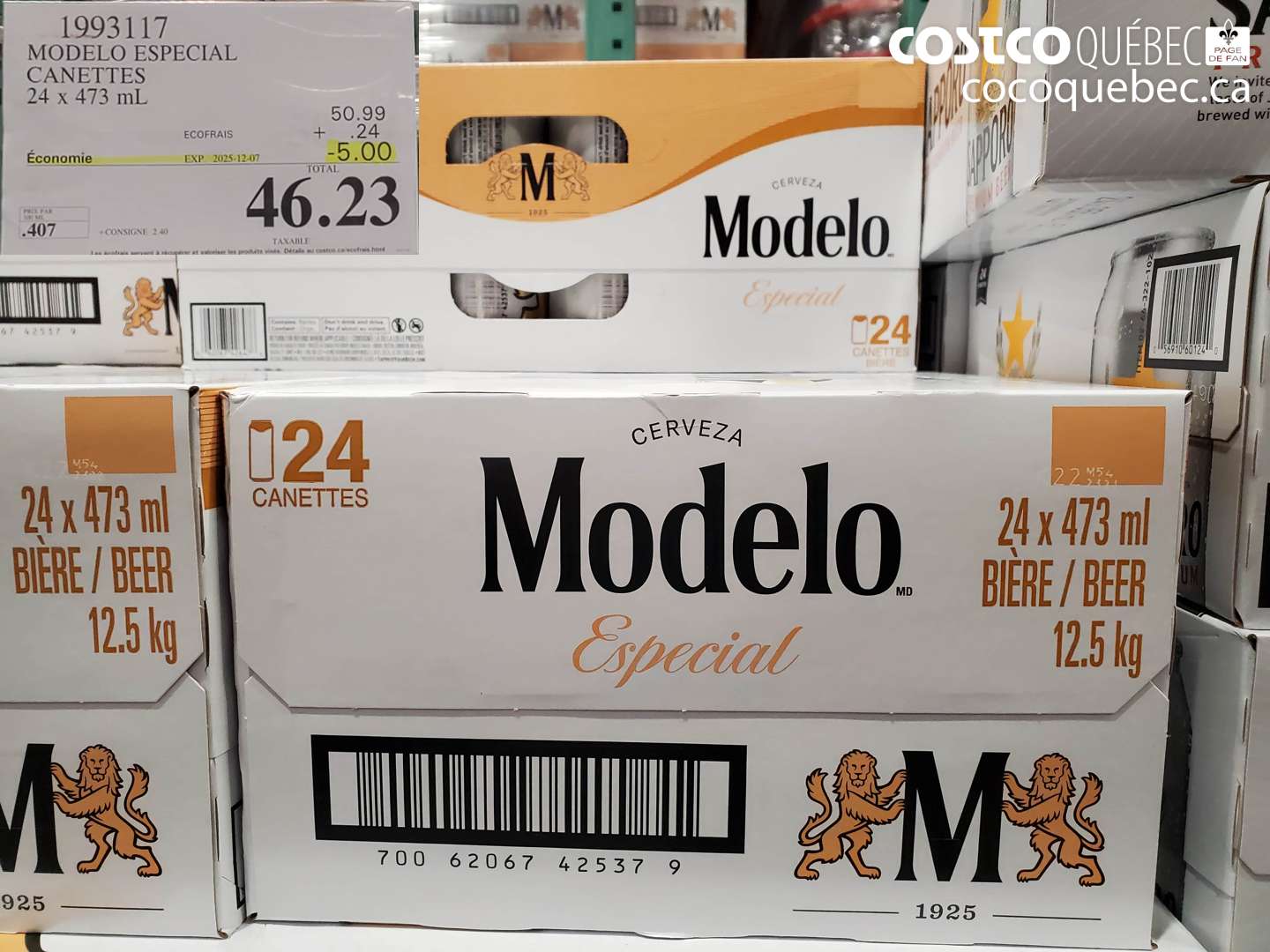 1993117 MODELO ESPECIAL CANETTES 24 x 473 mL ($5.00 INSTANT SAVINGS EXPIRES ON 2025-12-07) $46.23