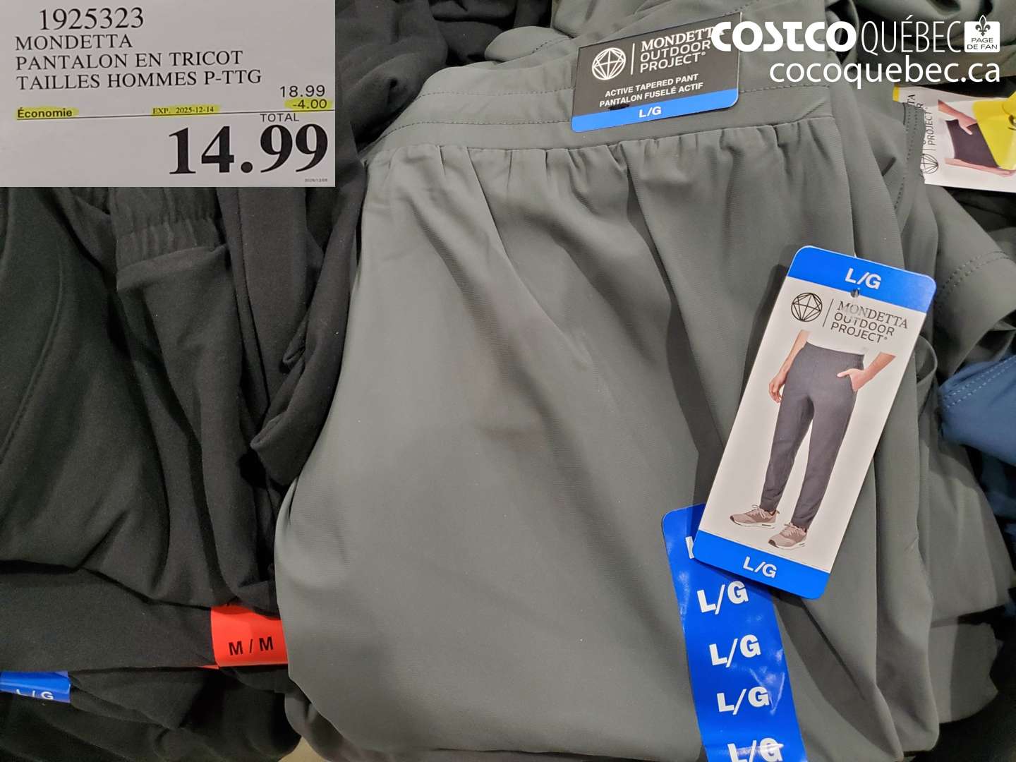 1925323 MONDETTA PANTALON EN TRICOT TAILLES HOMMES P-PTG ($4.00 INSTANT SAVINGS EXPIRES ON 2025-12-14) $14.99