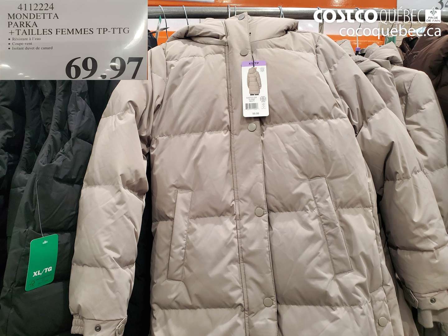 4112224 MONDETTA PARKA + TAILLES FEMMES TP-TTG $69.97