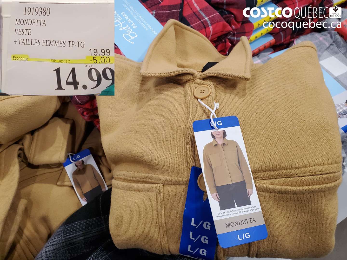 1919380 MONDETTA VESTE + TAILLES FEMMES TP-TG ($5.00 INSTANT SAVINGS EXPIRES ON 2025-12-07) $14.99