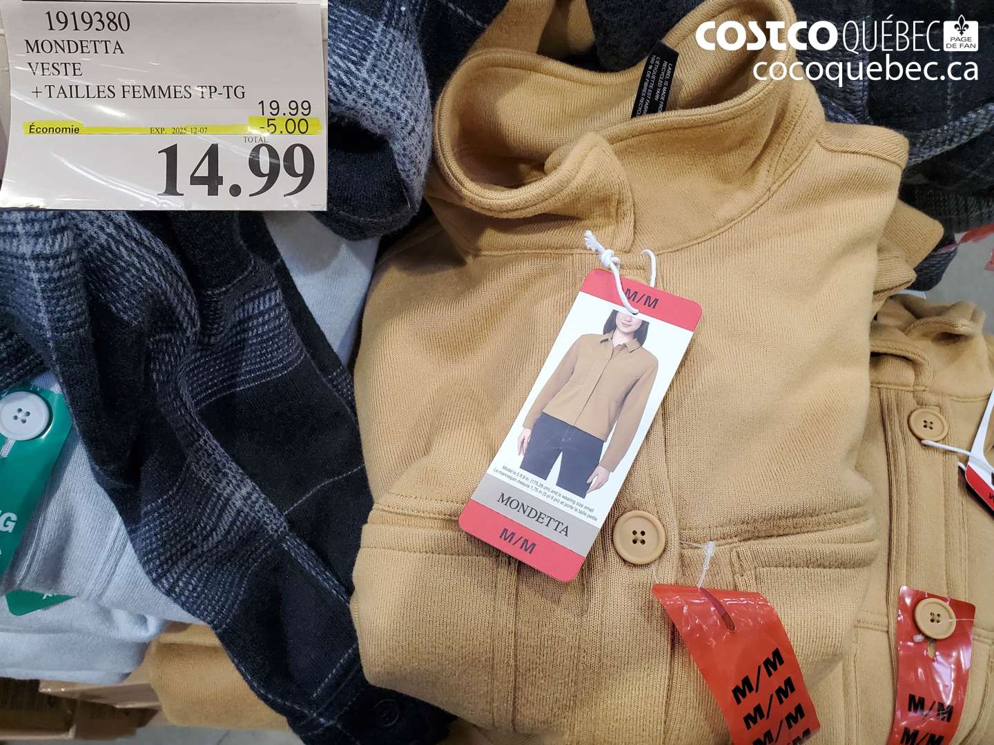 1919380 MONDETTA VESTE + TAILLES FEMMES TP-TG ($5.00 INSTANT SAVINGS EXPIRES ON 2025-12-07) $14.99