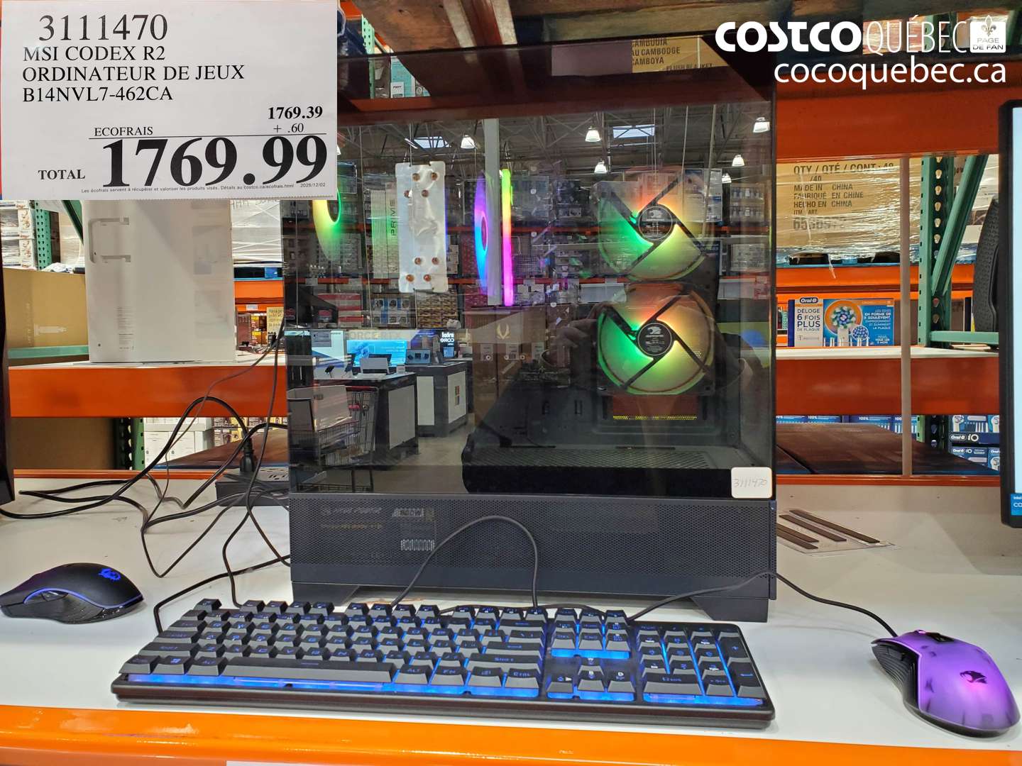 3111470 MSI CODEX R2 ORDINATEUR DE JEUX B14NVL7-462CA $1769.99