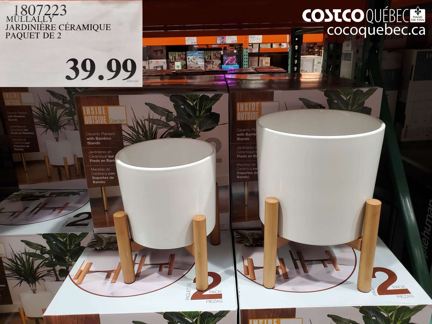 1807223 MULLALLY JARDINIÈRE CÉRAMIQUE PAQUET DE 2 $39.99