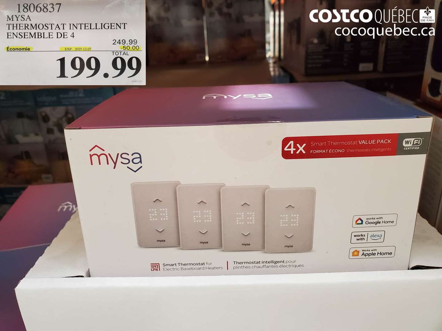 1806837 MYSA THERMOSTAT INTELLIGENT ENSEMBLE DE 4 ($50.00 INSTANT SAVINGS EXPIRES ON 2025-12-07) $199.99