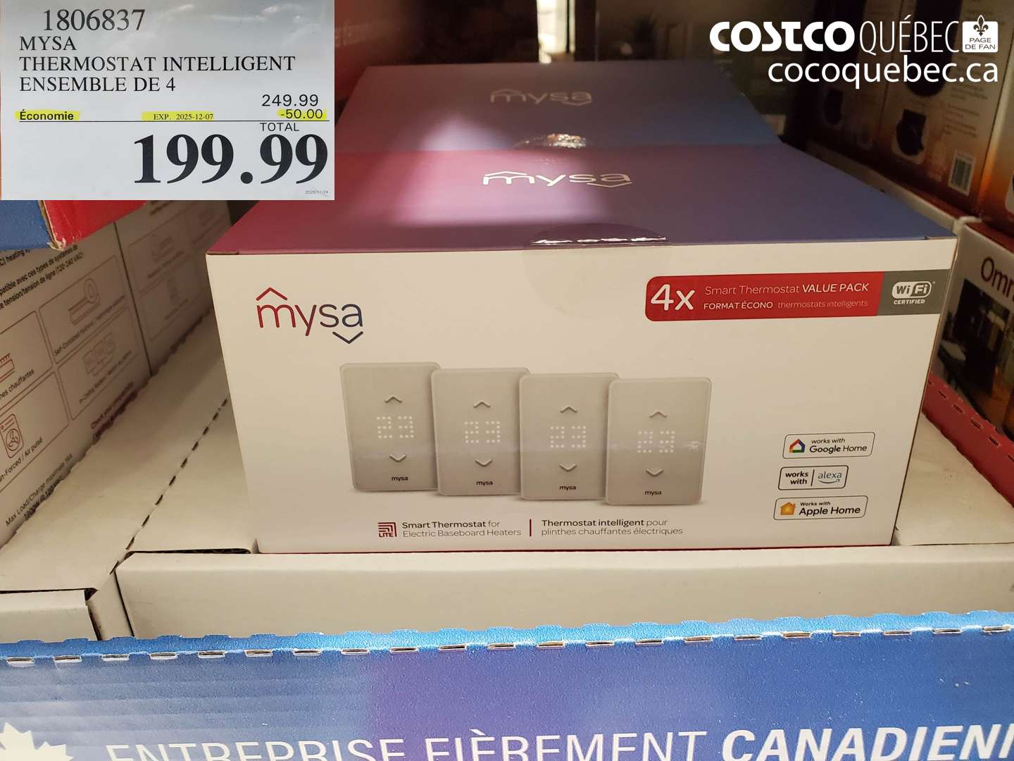 1806837 MYSA THERMOSTAT INTELLIGENT EN SEMBLE DE 45  ($50.00 INSTANT SAVINGS EXPIRES ON 2025-12-07) $199.99