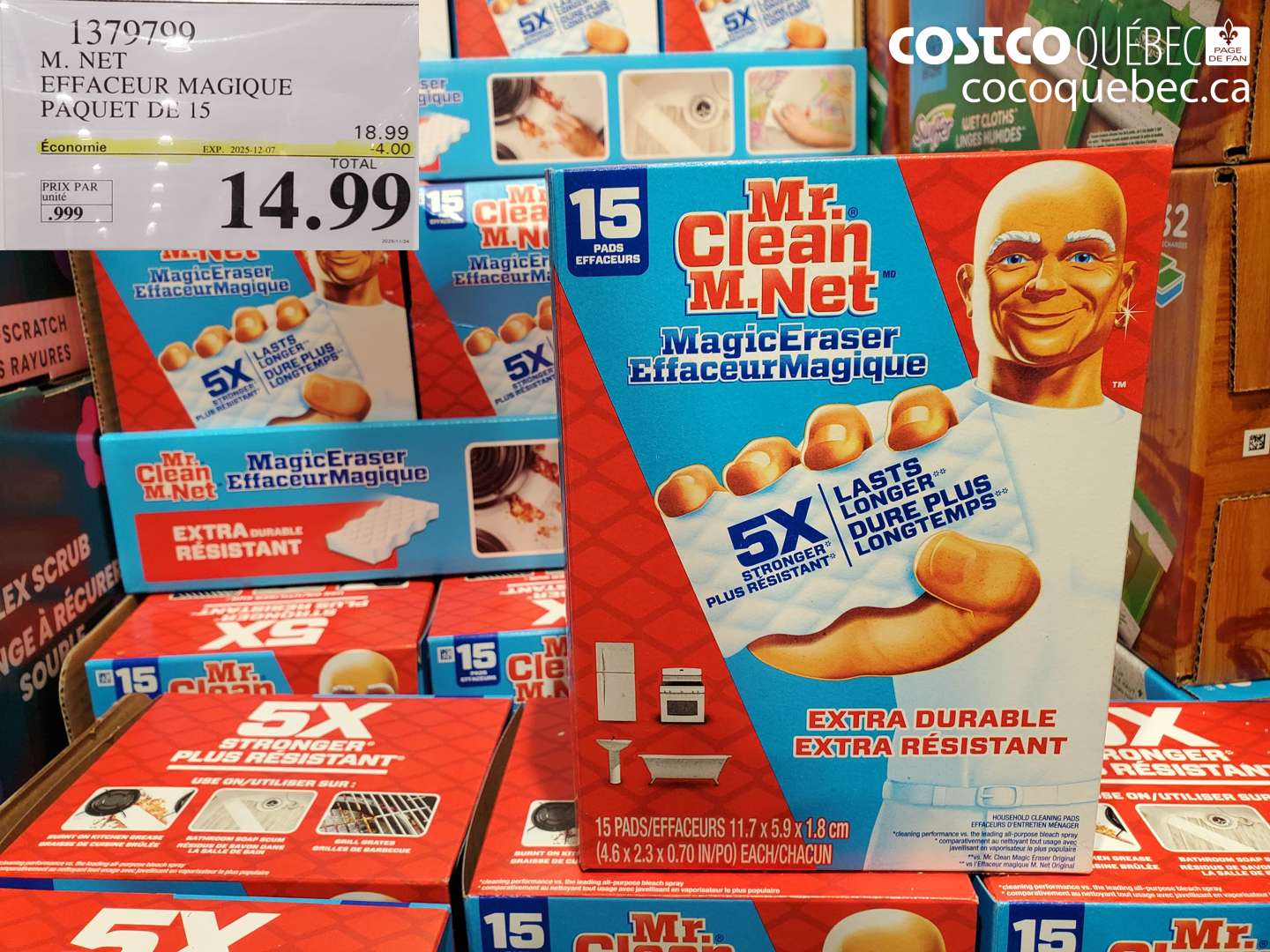 1379799 M. NET EFFACEUR MAGIQUE PAQUET DE 15  ($4.00 INSTANT SAVINGS EXPIRES ON 2025-12-07) $14.99