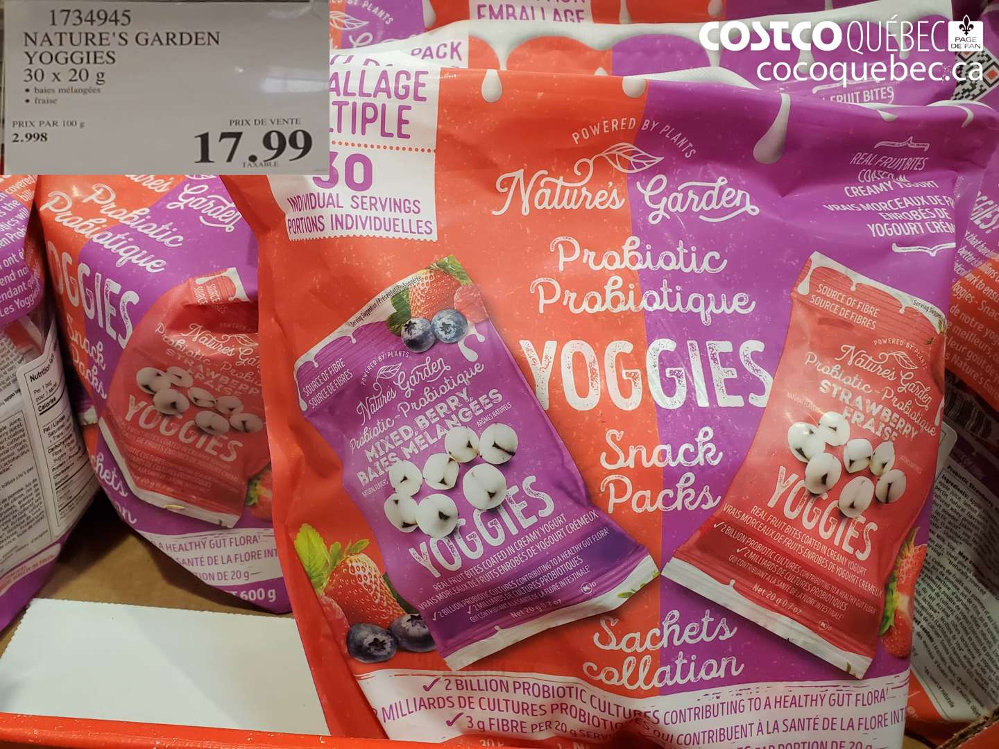 1734945 NATURE'S GARDEN YOGGIES 30 x 20 g $17.99