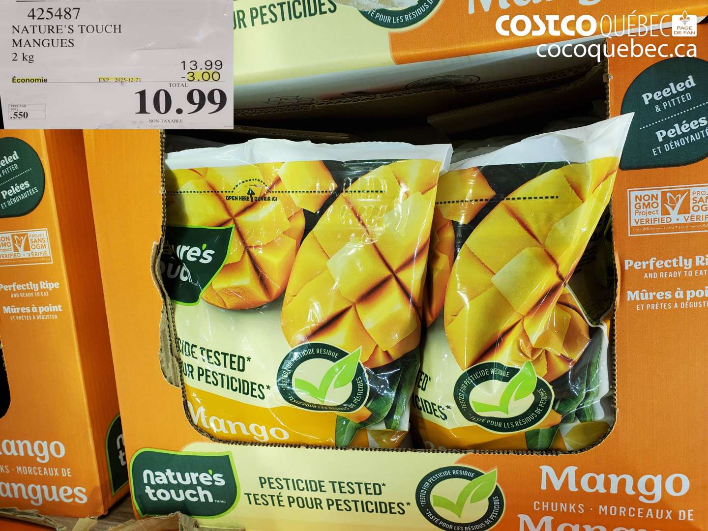 425487 NATURE'S TOUCH MANGUES 2 kg ($3.00 INSTANT SAVINGS EXPIRES ON 2025-12-21) $10.99