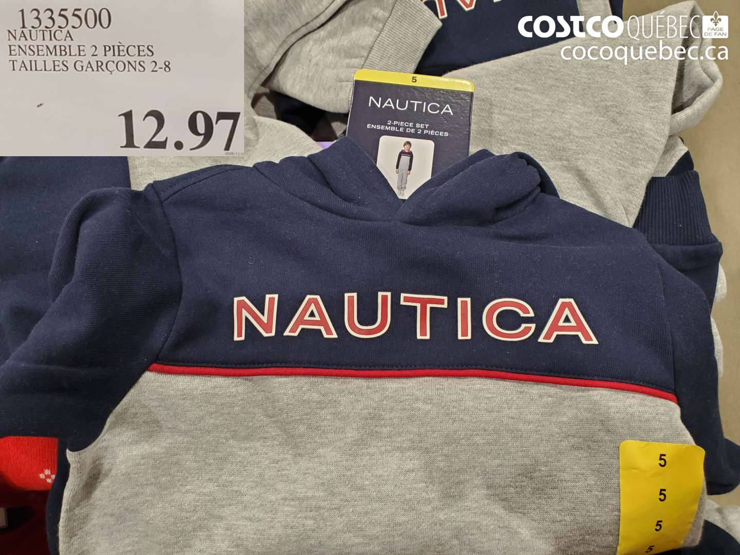 1335500 NAUTICA ENSEMBLE 2 PIECES TAILLES GARÇONS 2-8 $12.97