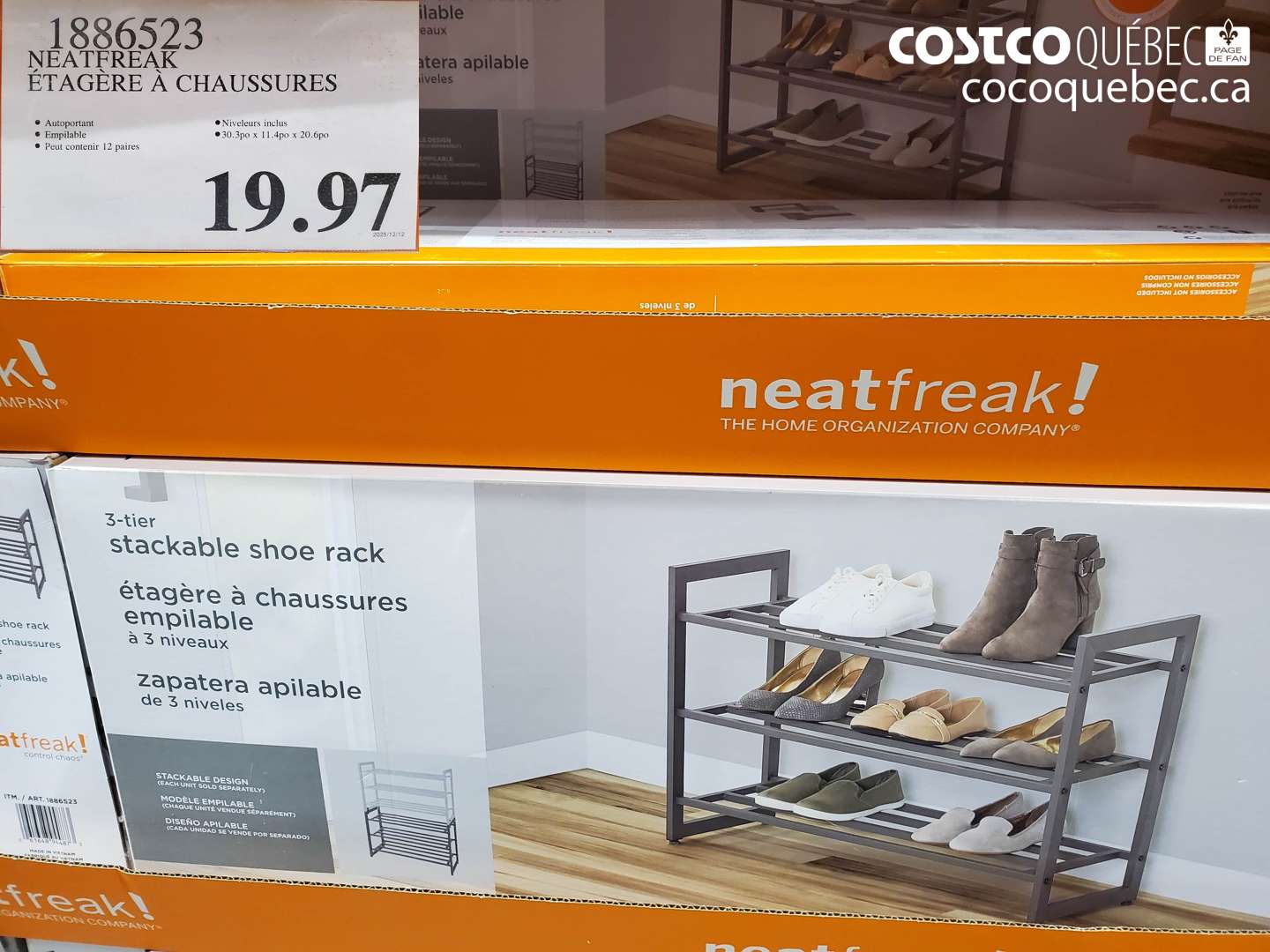 1886523 NEATFREAK ÉTAGERE À CHAUSSURES $19.97
