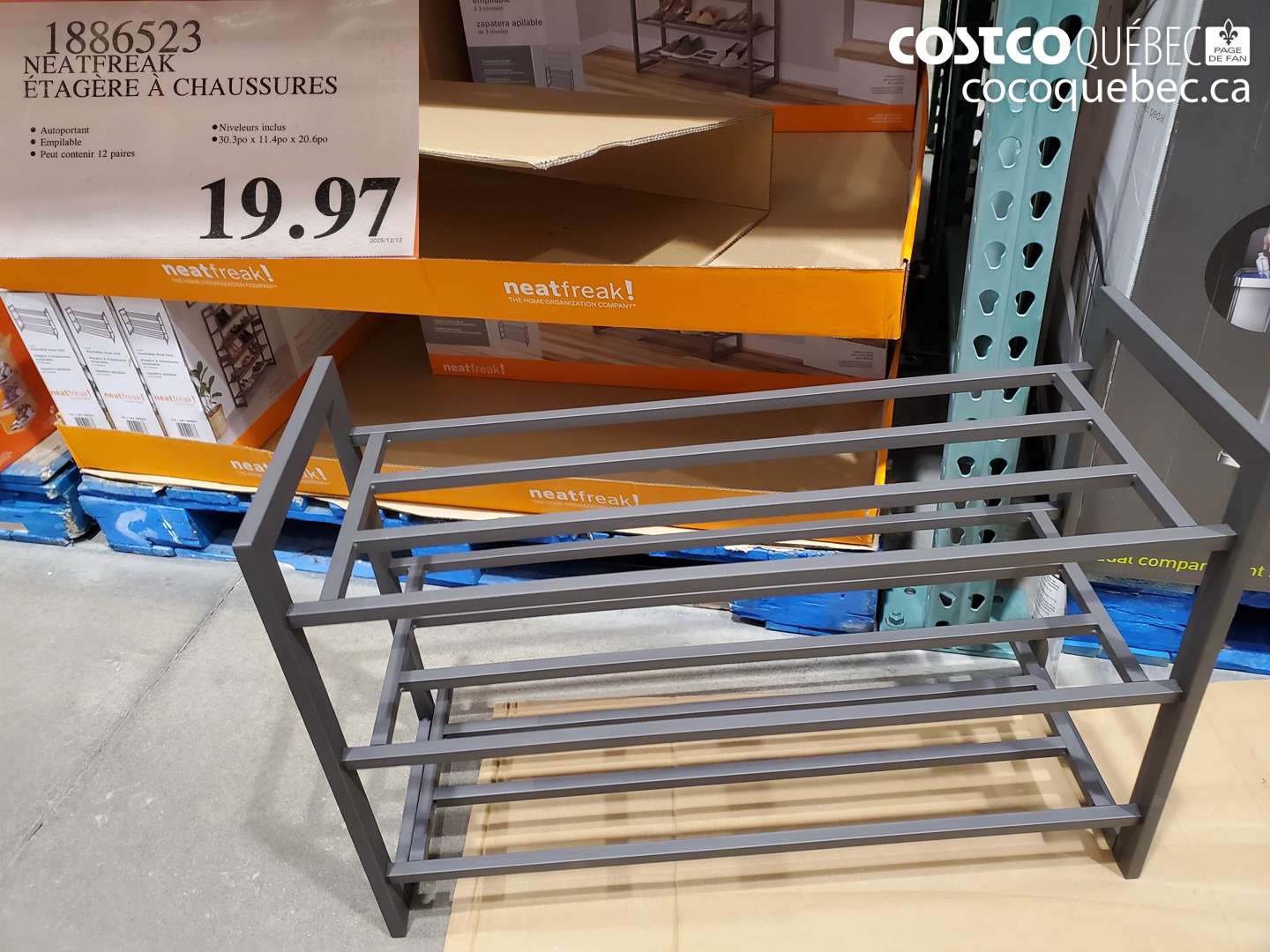 1886523 NEATFREAK ÉTAGÈRE À CHAUSSURES $19.97